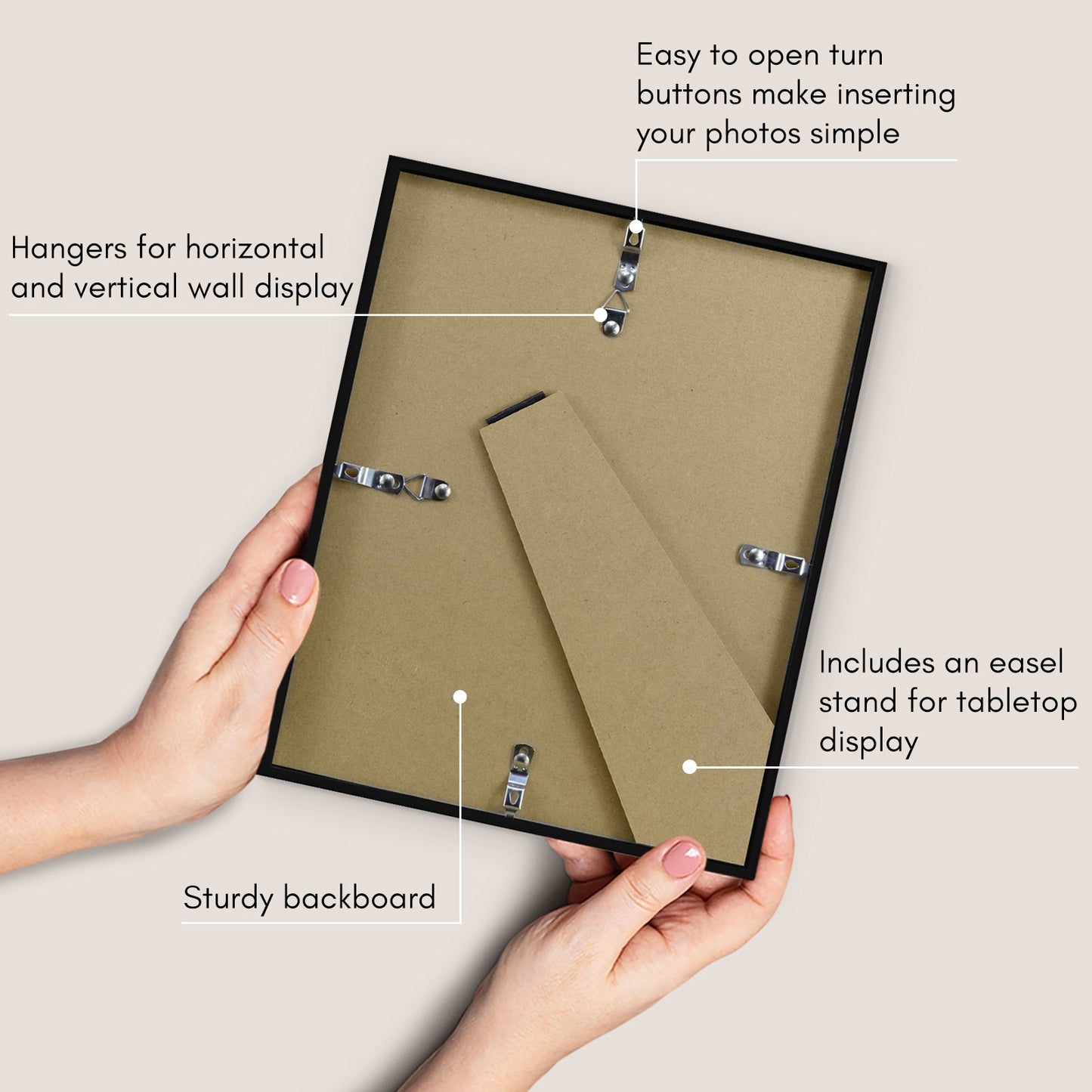Modern Gallery Picture Frame without Mat, Black | Streamline Collection