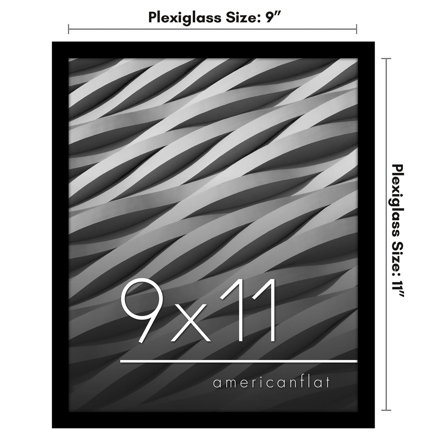 Modern Gallery Picture Frame without Mat, Black | Streamline Collection
