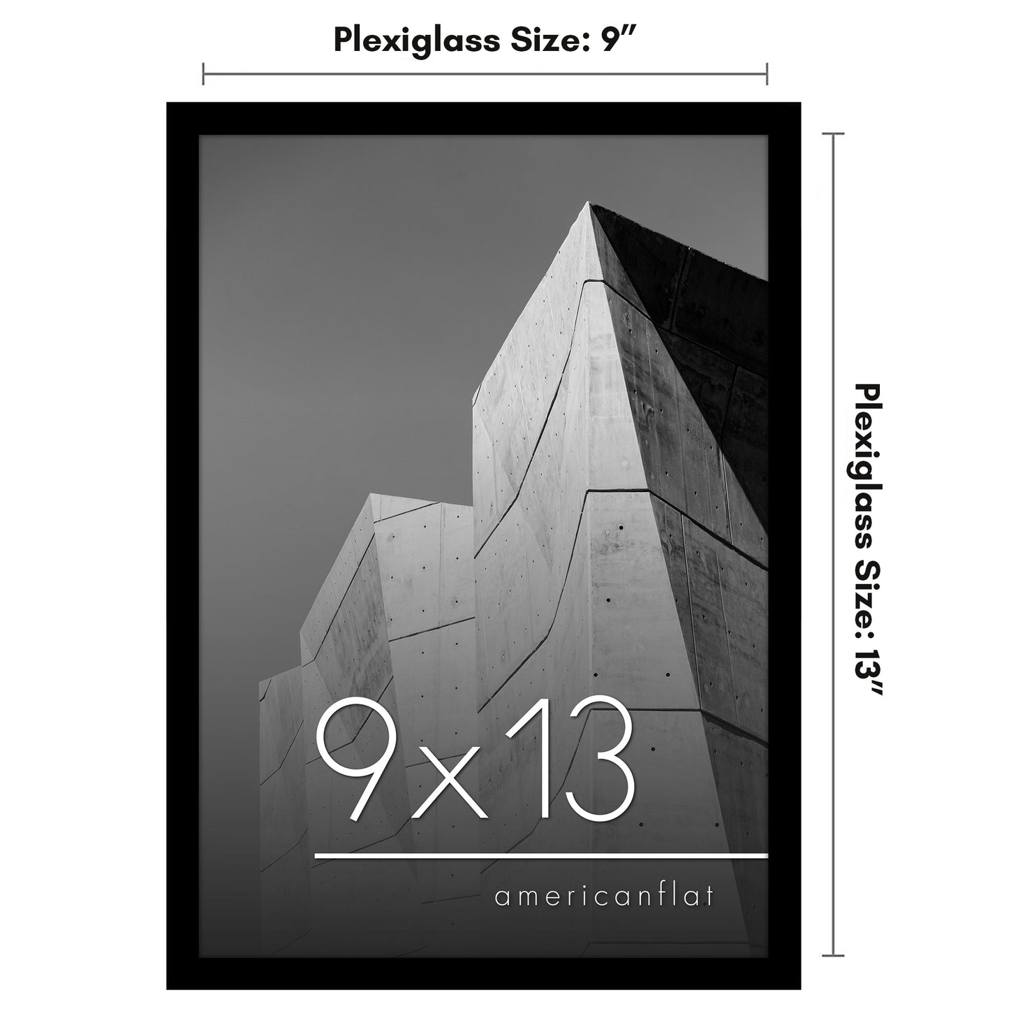 Modern Gallery Picture Frame without Mat, Black | Streamline Collection
