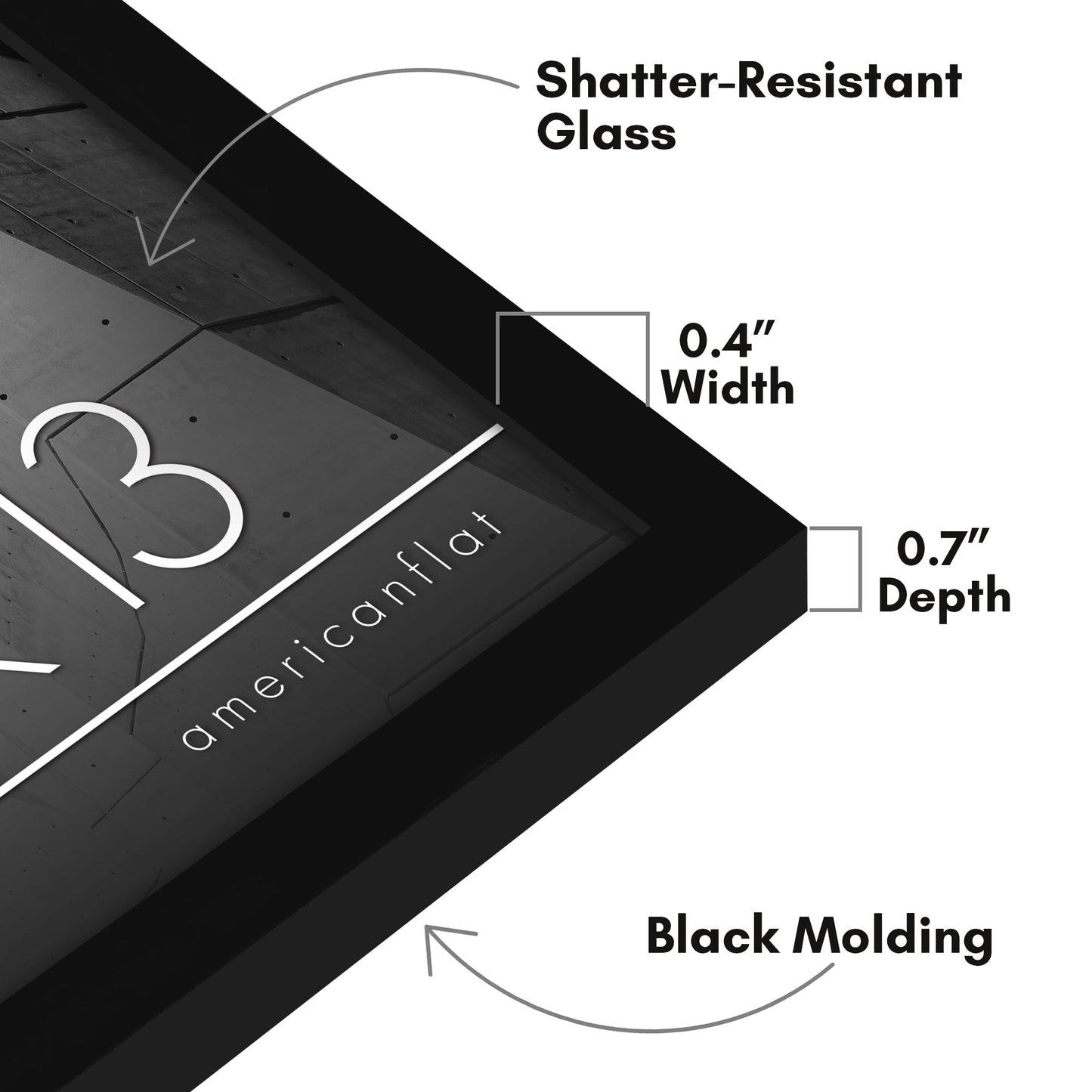 Modern Gallery Picture Frame without Mat, Black | Streamline Collection