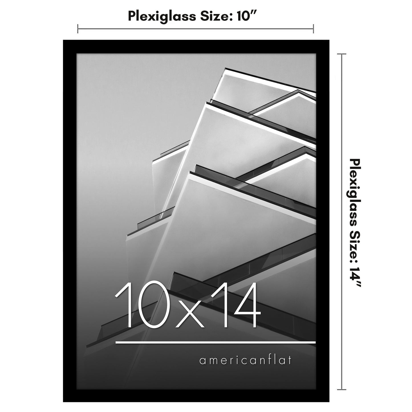 Modern Gallery Picture Frame without Mat, Black | Streamline Collection