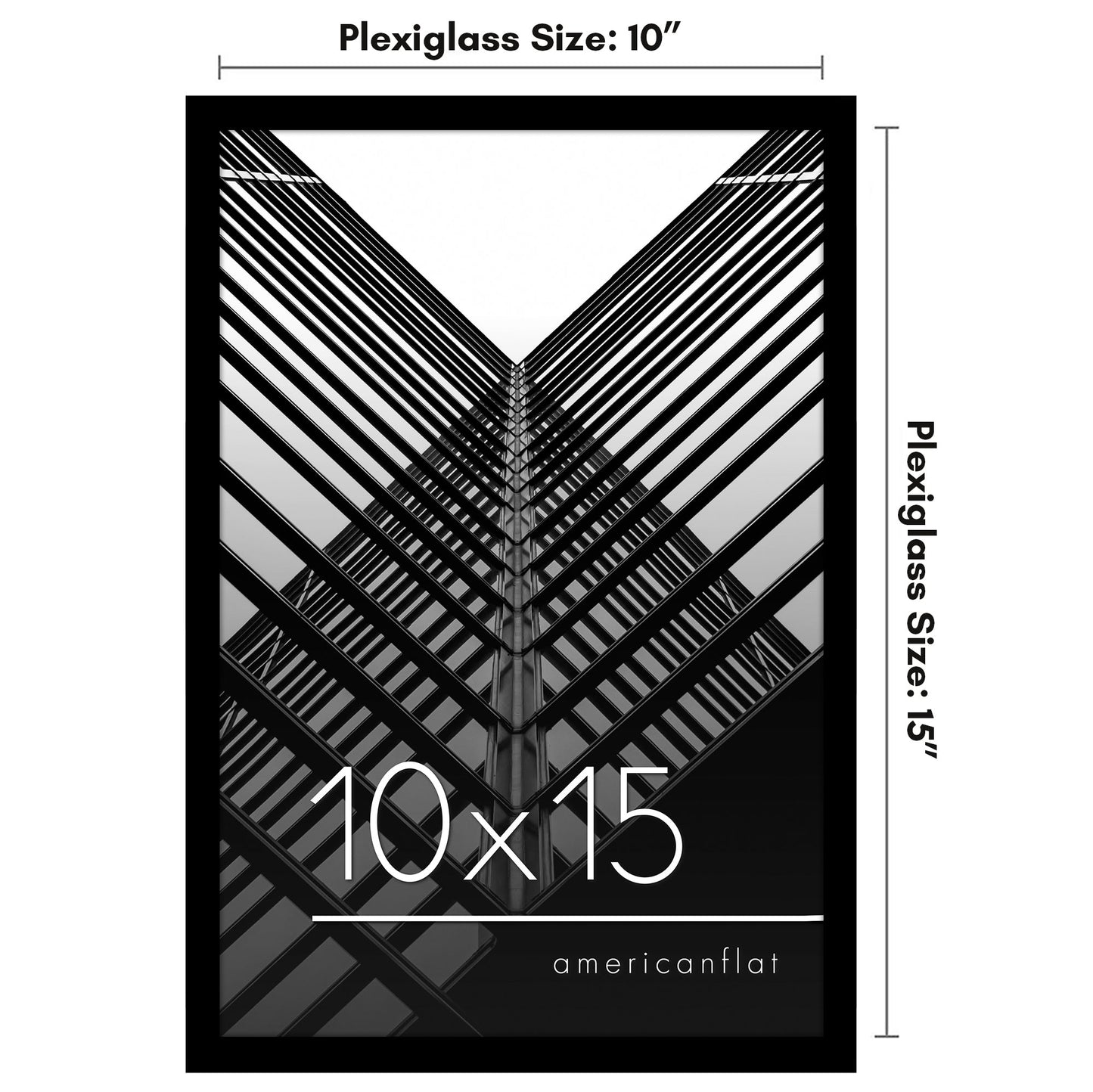 Modern Gallery Picture Frame without Mat, Black | Streamline Collection