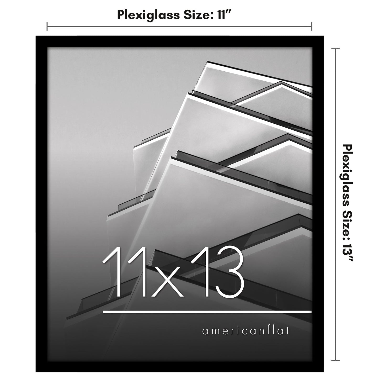 Modern Gallery Picture Frame without Mat, Black | Streamline Collection