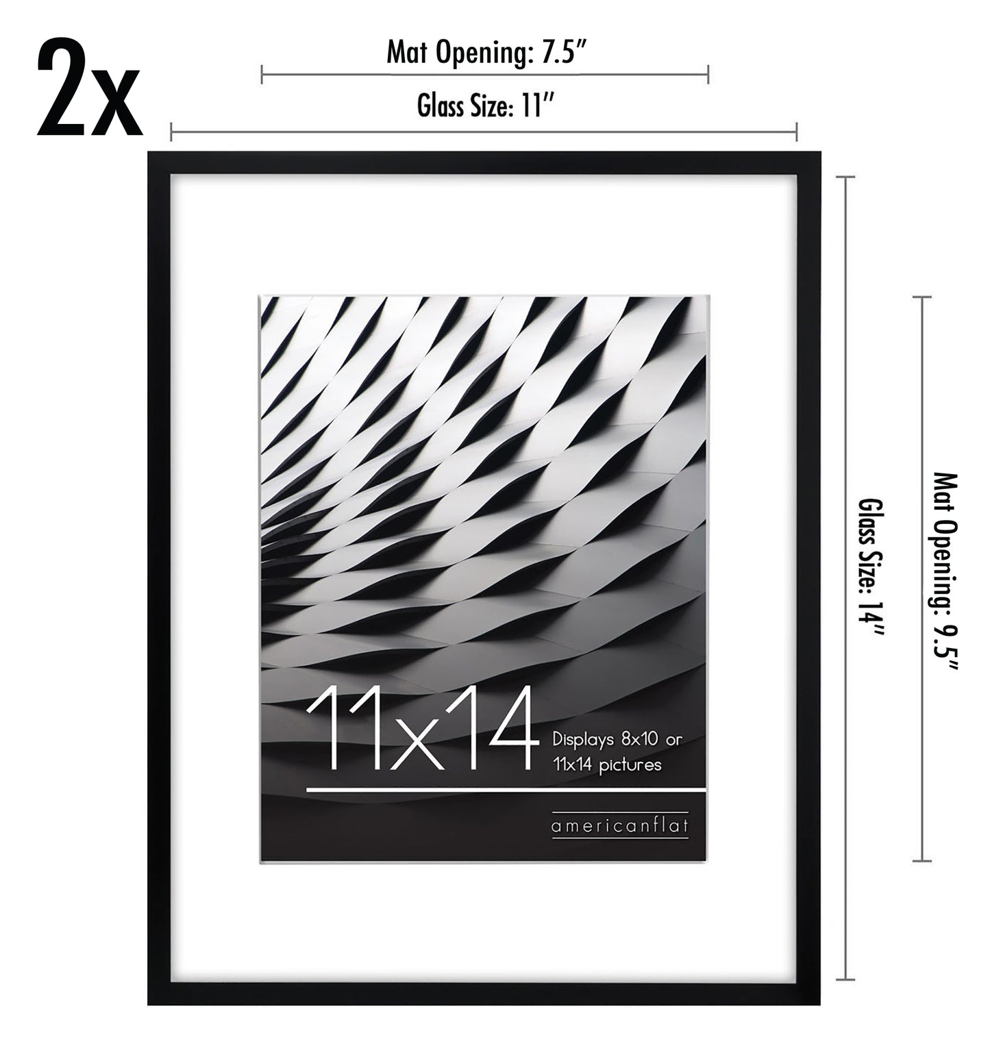 Multipack | Black Thin Border Photo Frame | Choose Size and Quantity