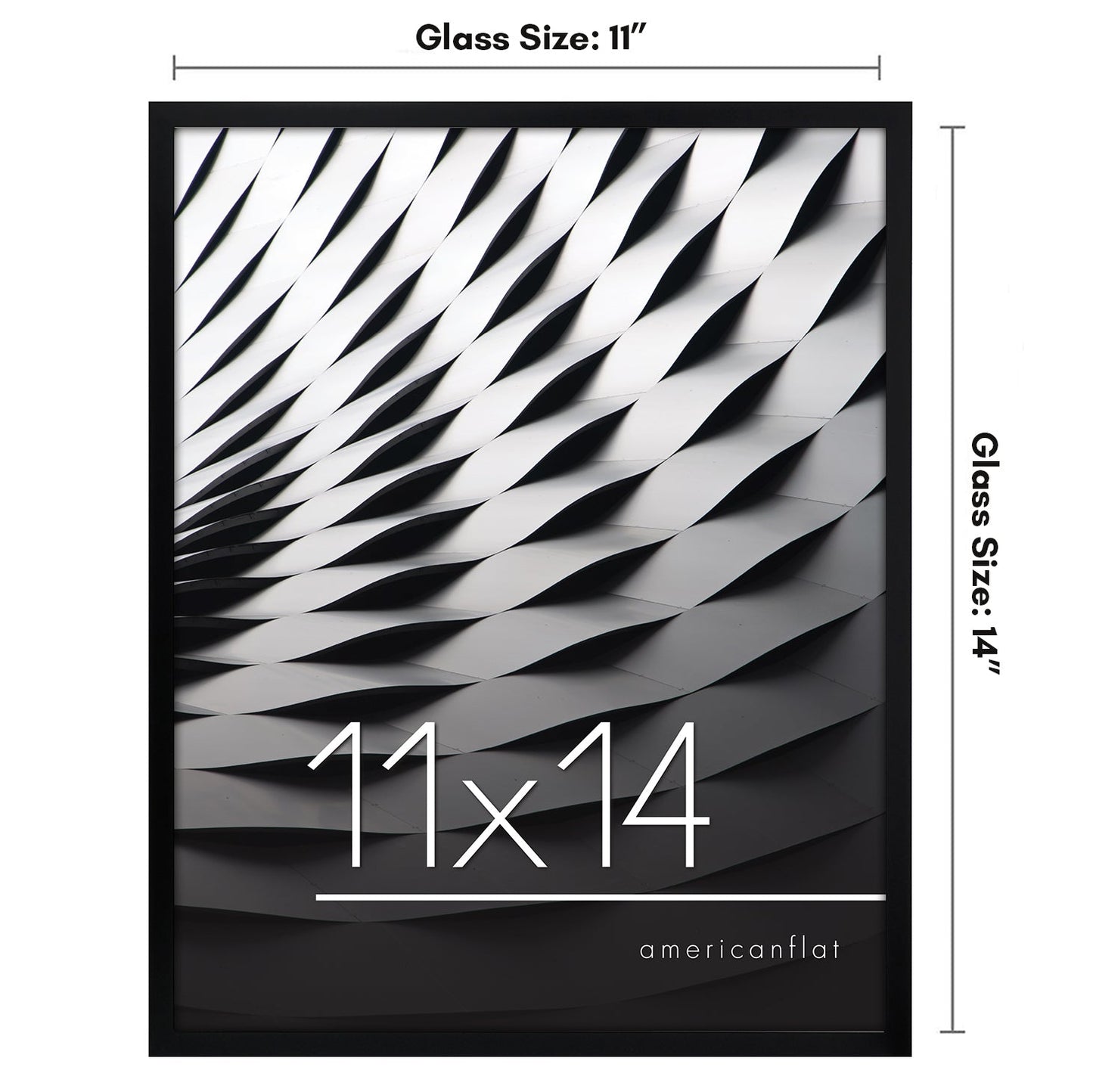 Modern Gallery Picture Frame without Mat, Black | Streamline Collection