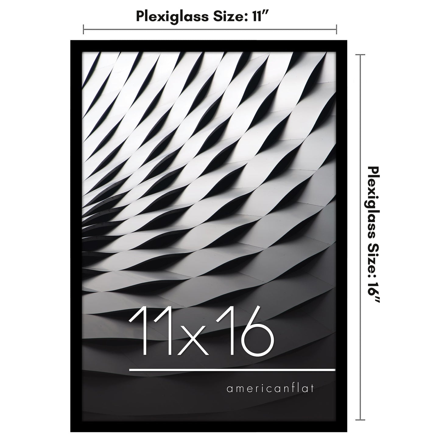 Modern Gallery Picture Frame without Mat, Black | Streamline Collection