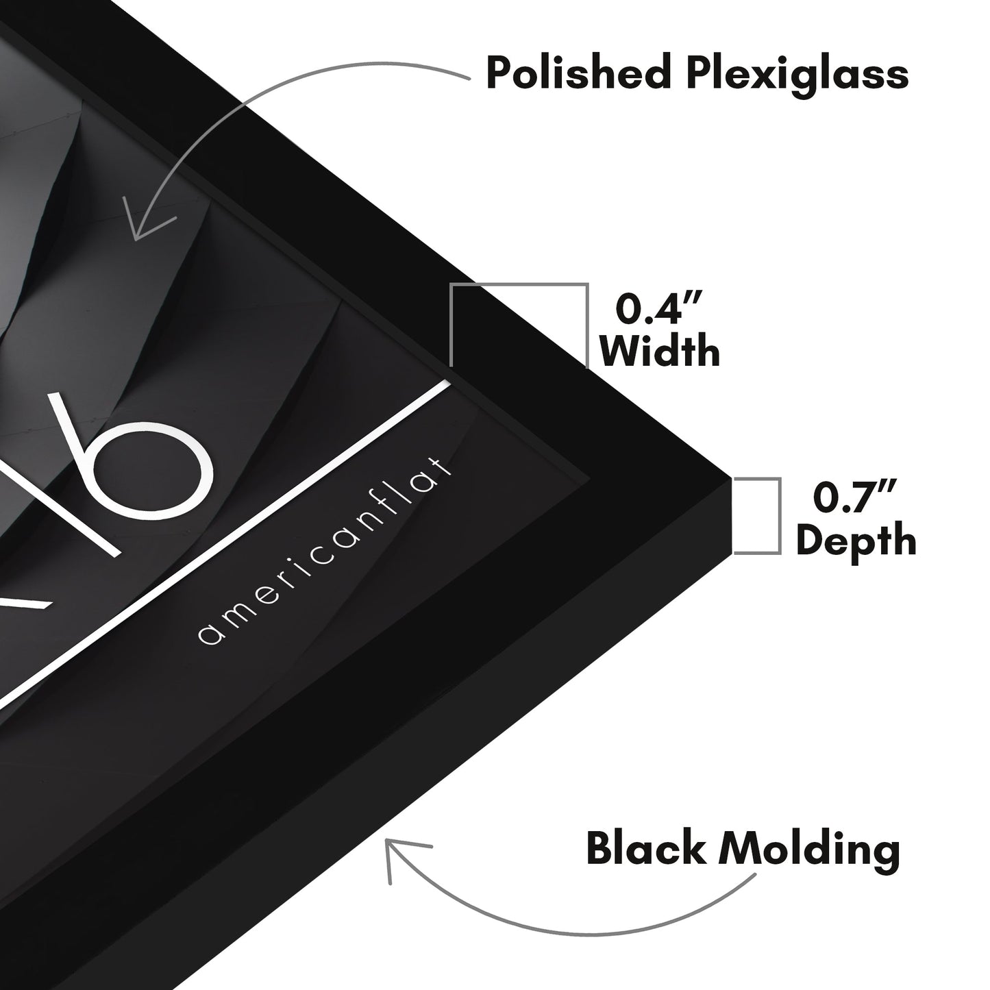 Modern Gallery Picture Frame without Mat, Black | Streamline Collection