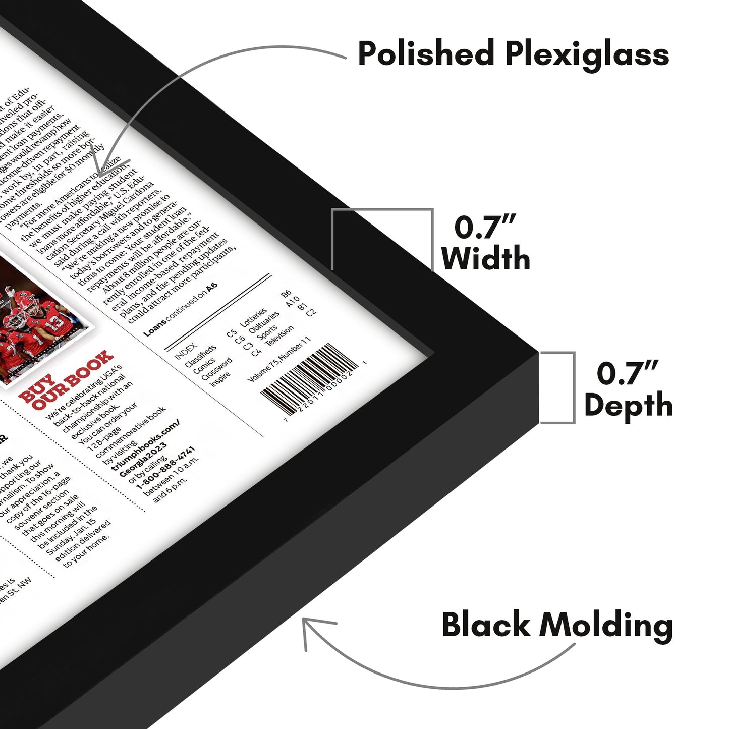 Modern Gallery Poster Frame without Mat, Black | Streamline Collection