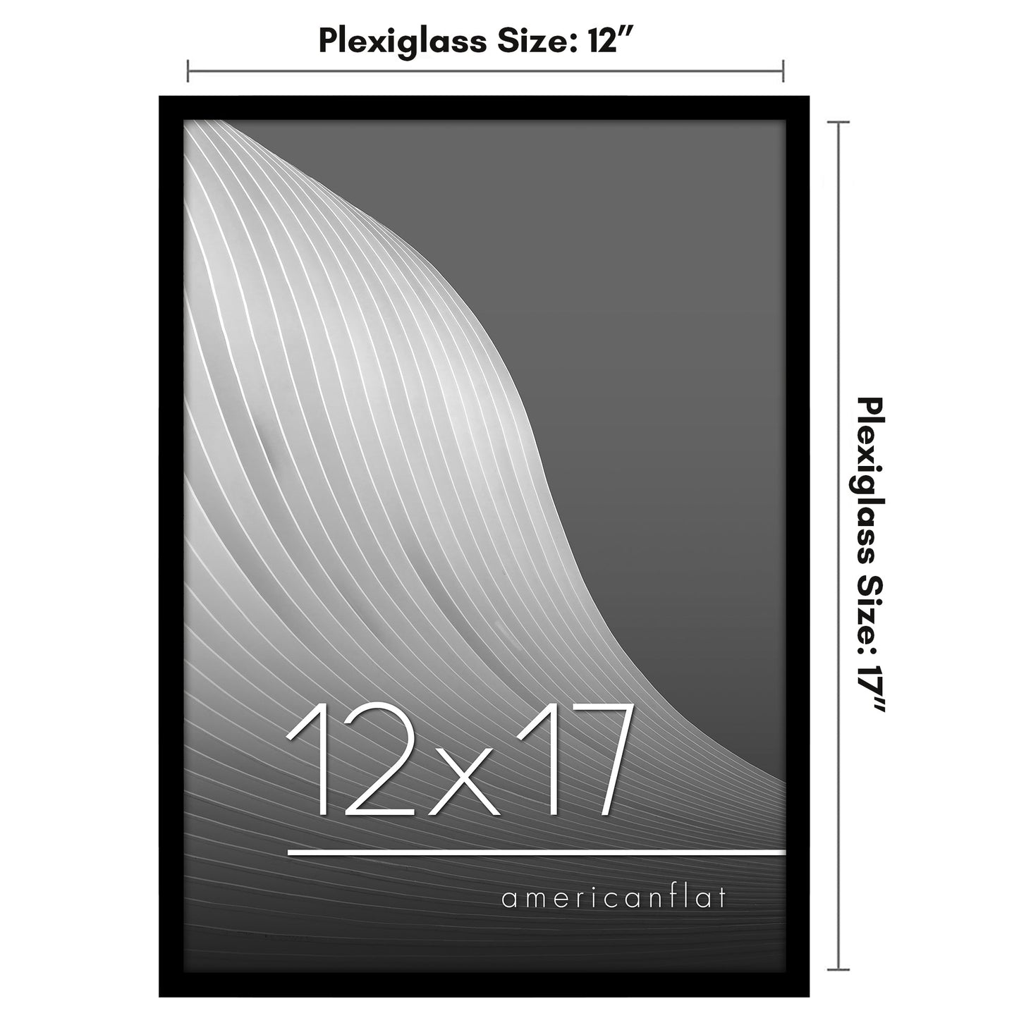 Modern Gallery Poster Frame without Mat, Black | Streamline Collection