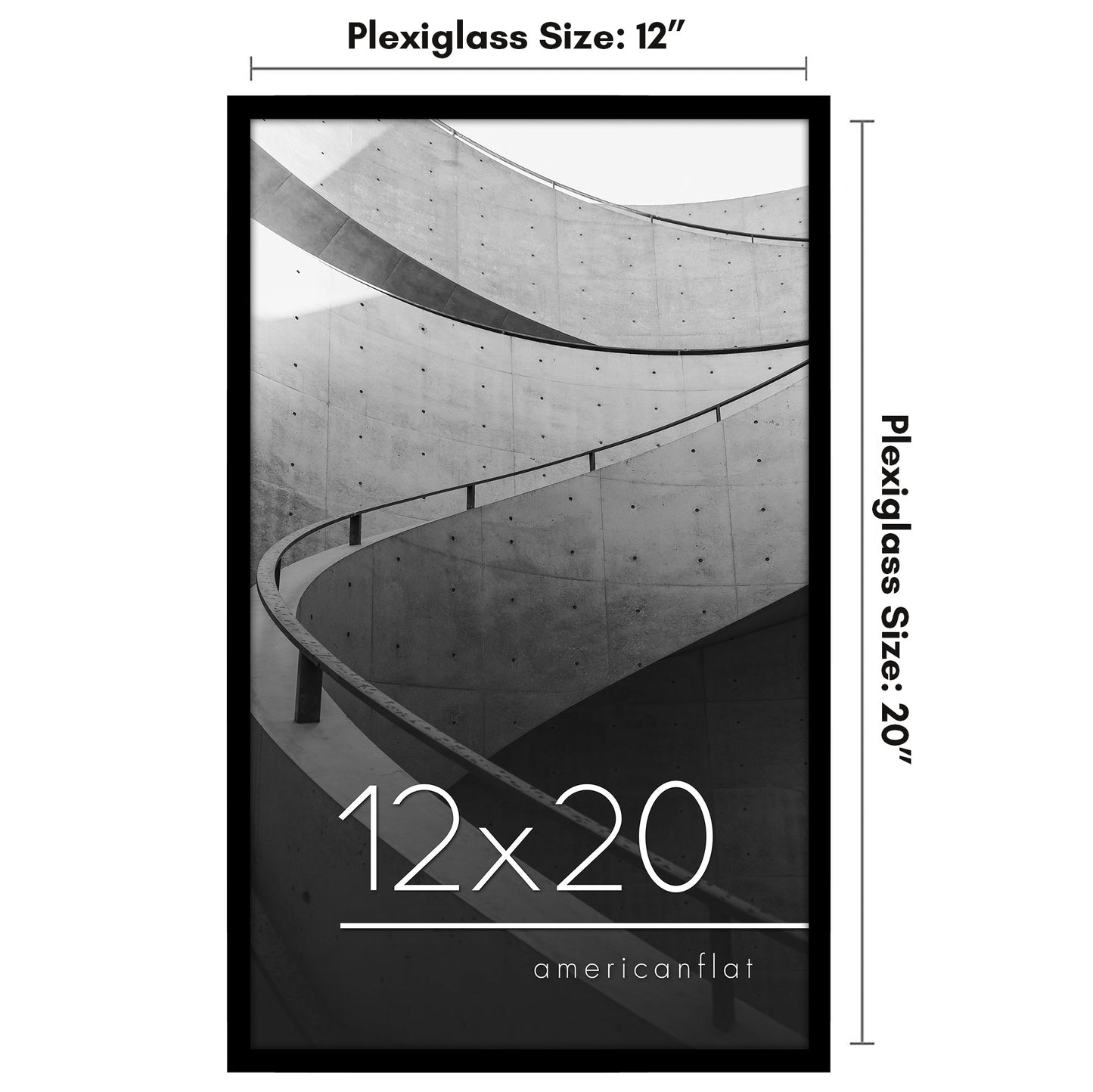 Modern Gallery Poster Frame without Mat, Black | Streamline Collection
