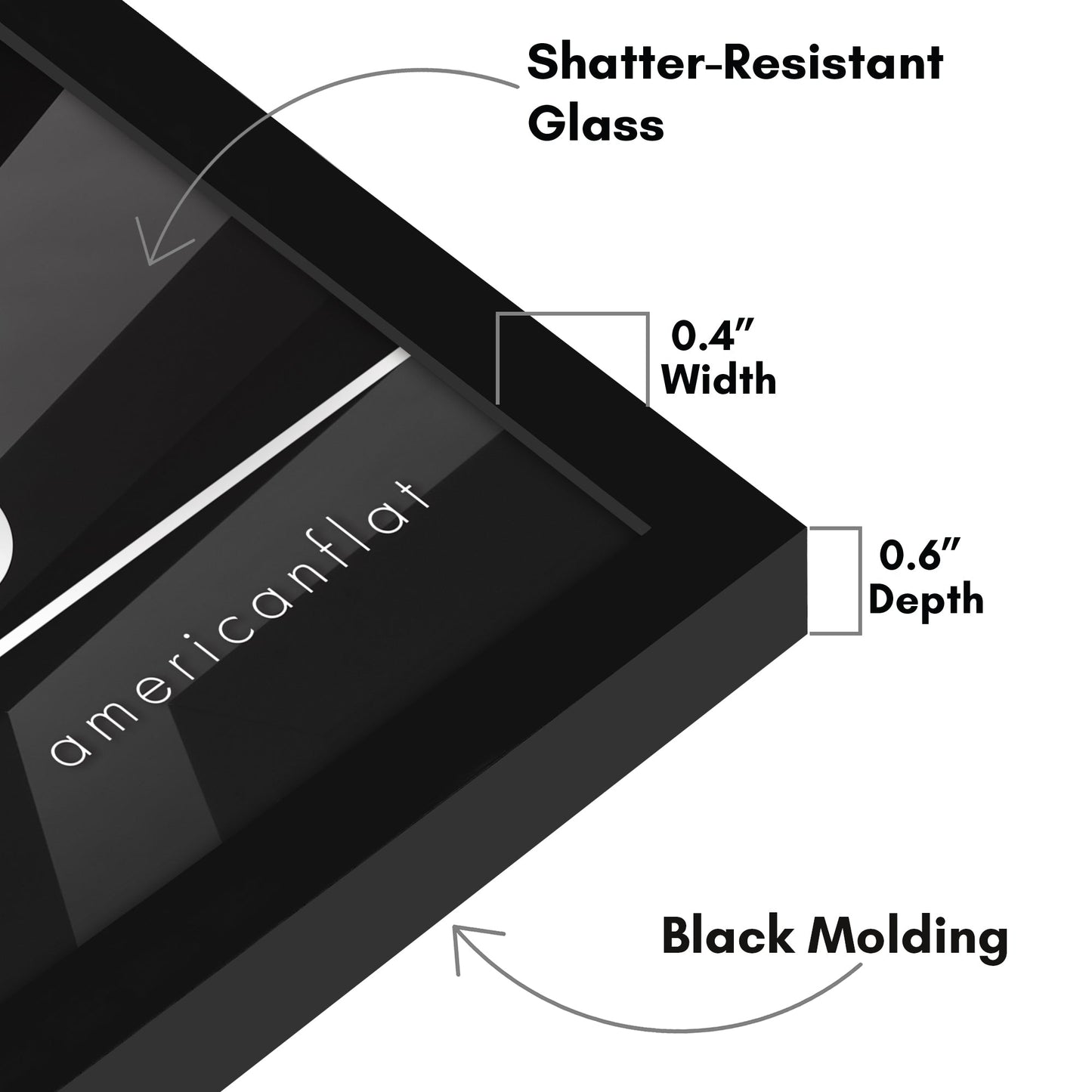 Modern Gallery Picture Frame without Mat, Black | Streamline Collection