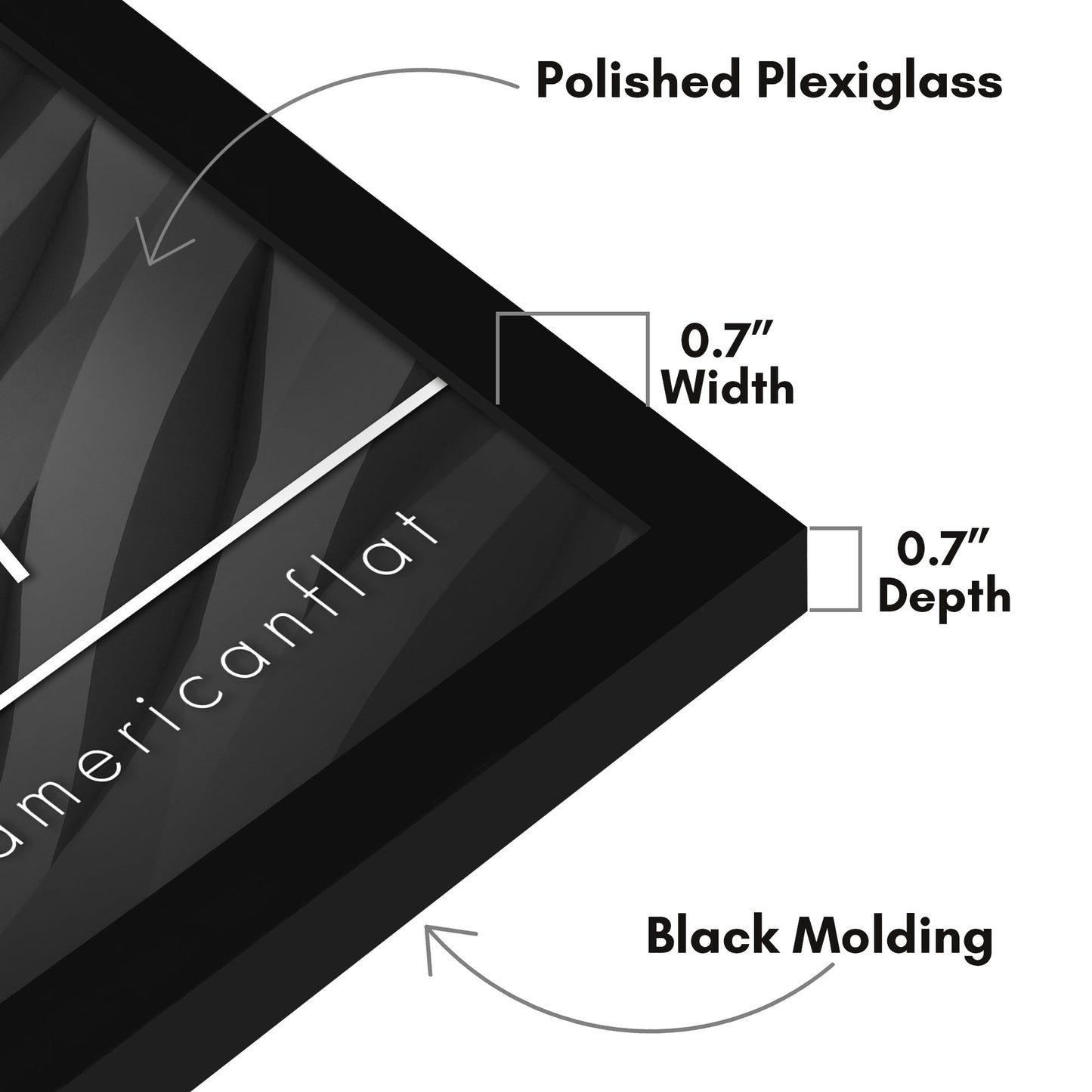 Modern Gallery Poster Frame without Mat, Black | Streamline Collection