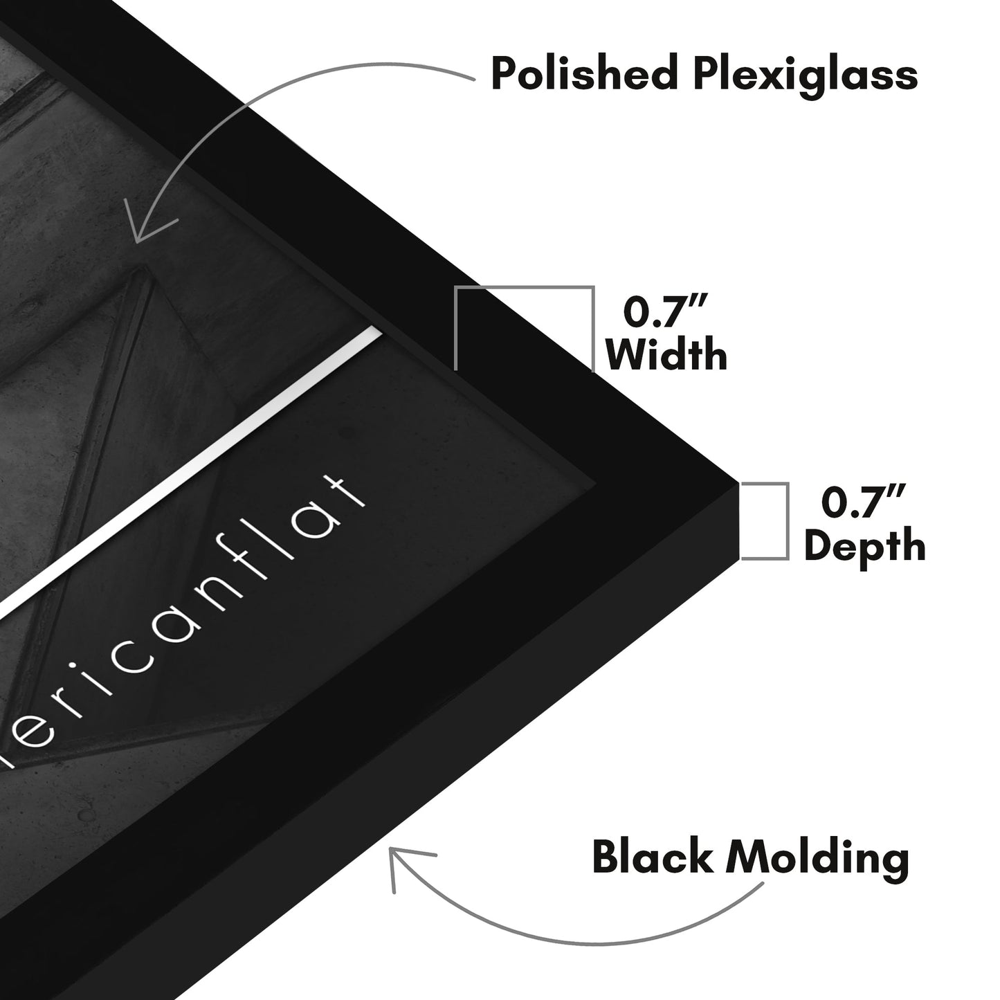 Modern Gallery Poster Frame without Mat, Black | Streamline Collection