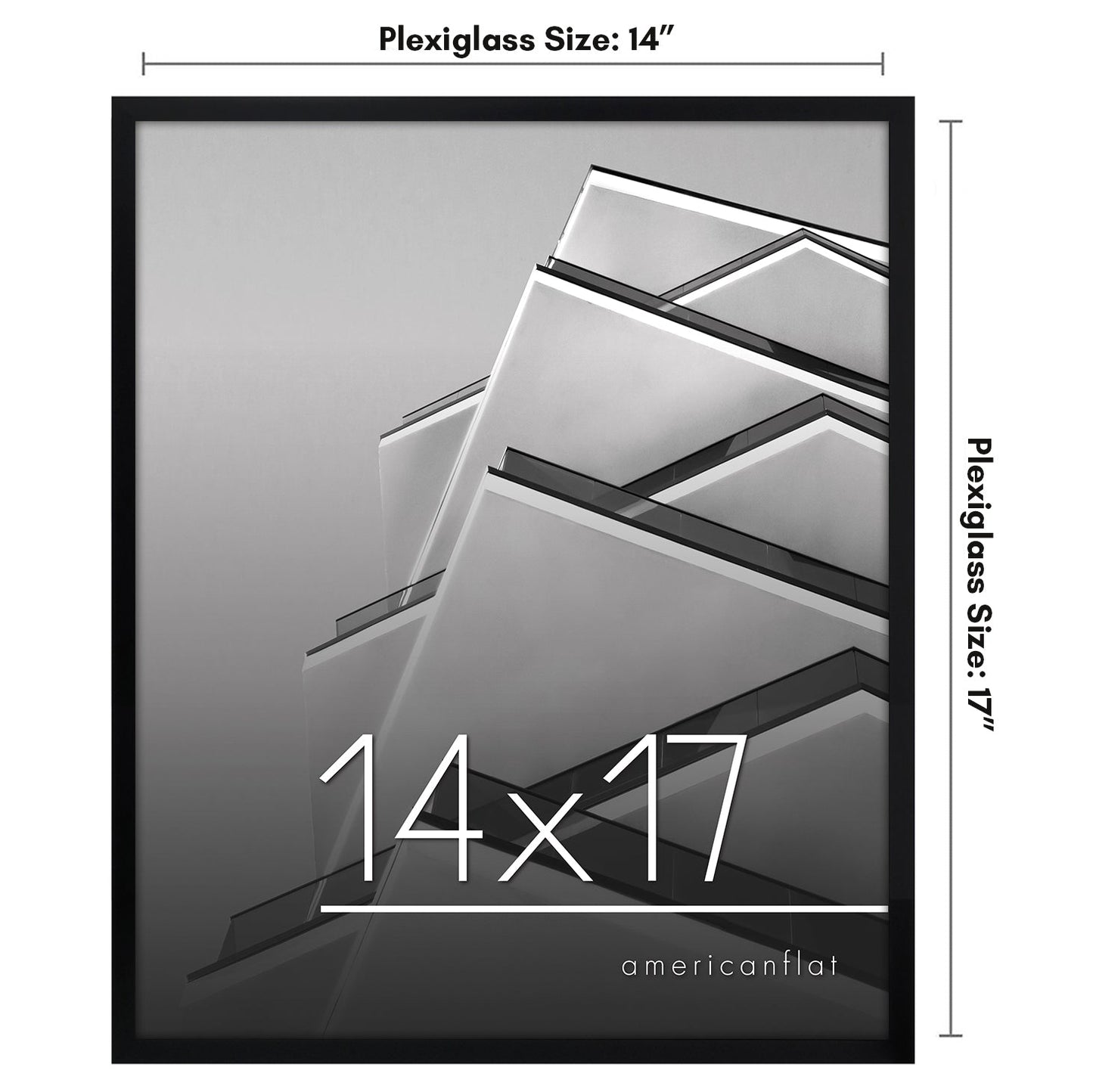 Modern Gallery Poster Frame without Mat, Black | Streamline Collection