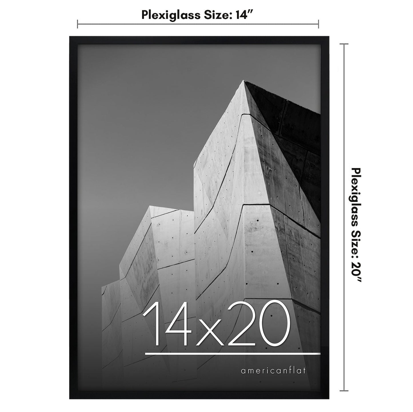 Modern Gallery Poster Frame without Mat, Black | Streamline Collection