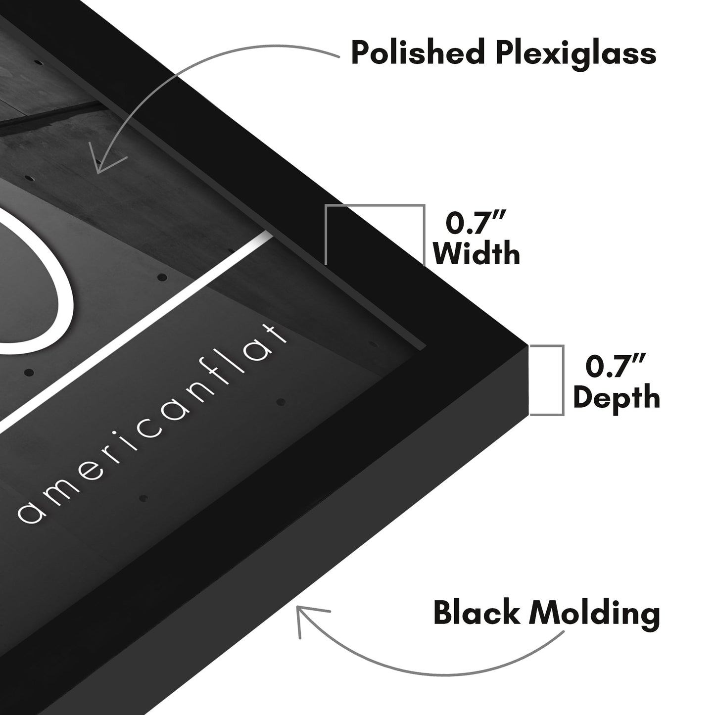 Modern Gallery Poster Frame without Mat, Black | Streamline Collection