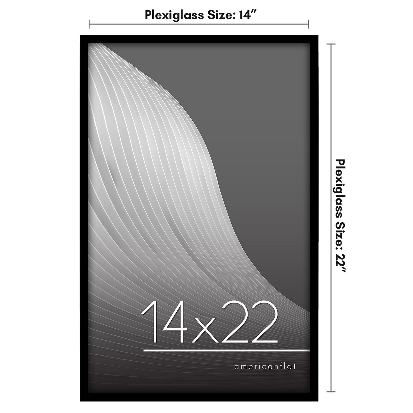 Modern Gallery Poster Frame without Mat, Black | Streamline Collection