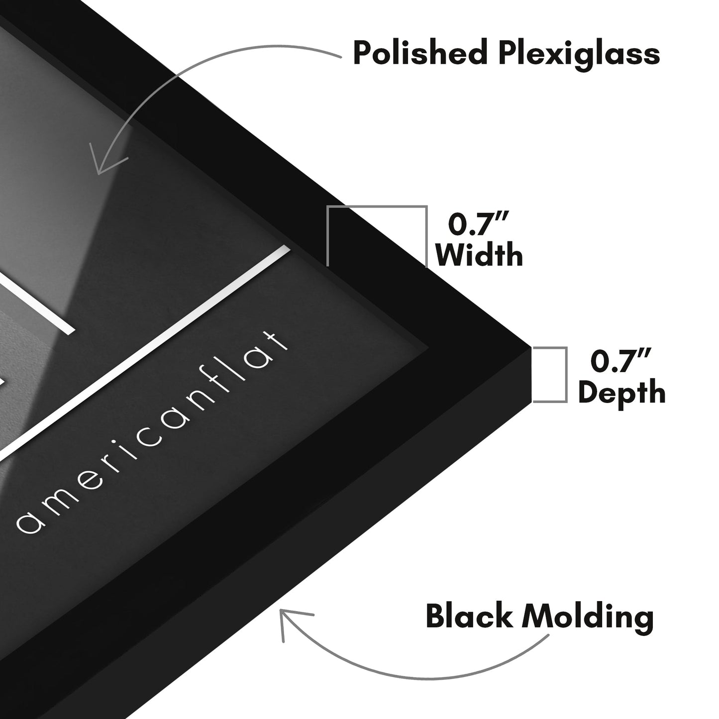 Modern Gallery Poster Frame without Mat, Black | Streamline Collection