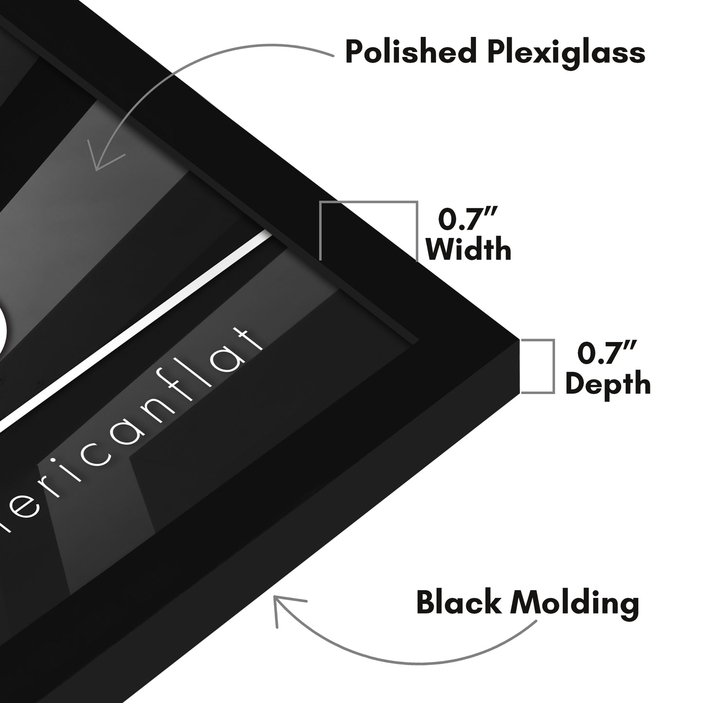 Modern Gallery Poster Frame without Mat, Black | Streamline Collection