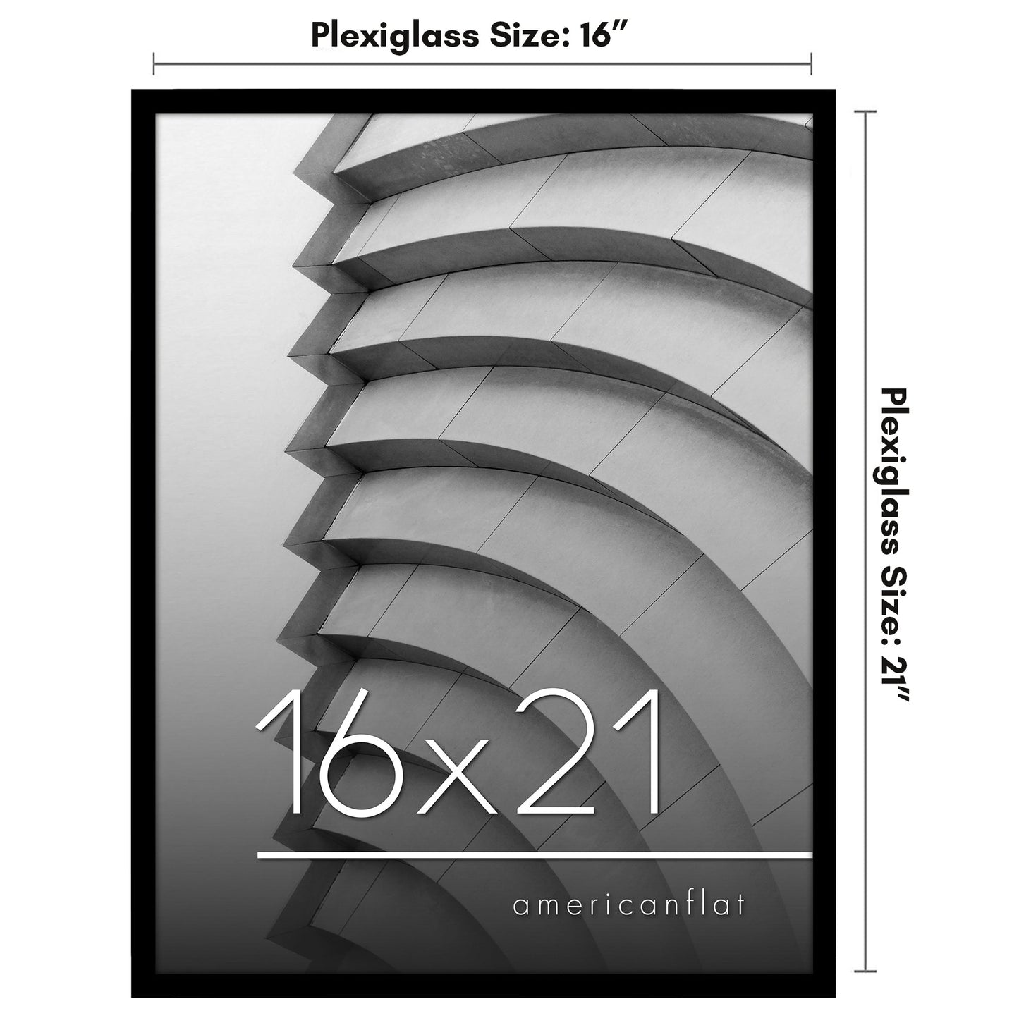 Modern Gallery Poster Frame without Mat, Black | Streamline Collection