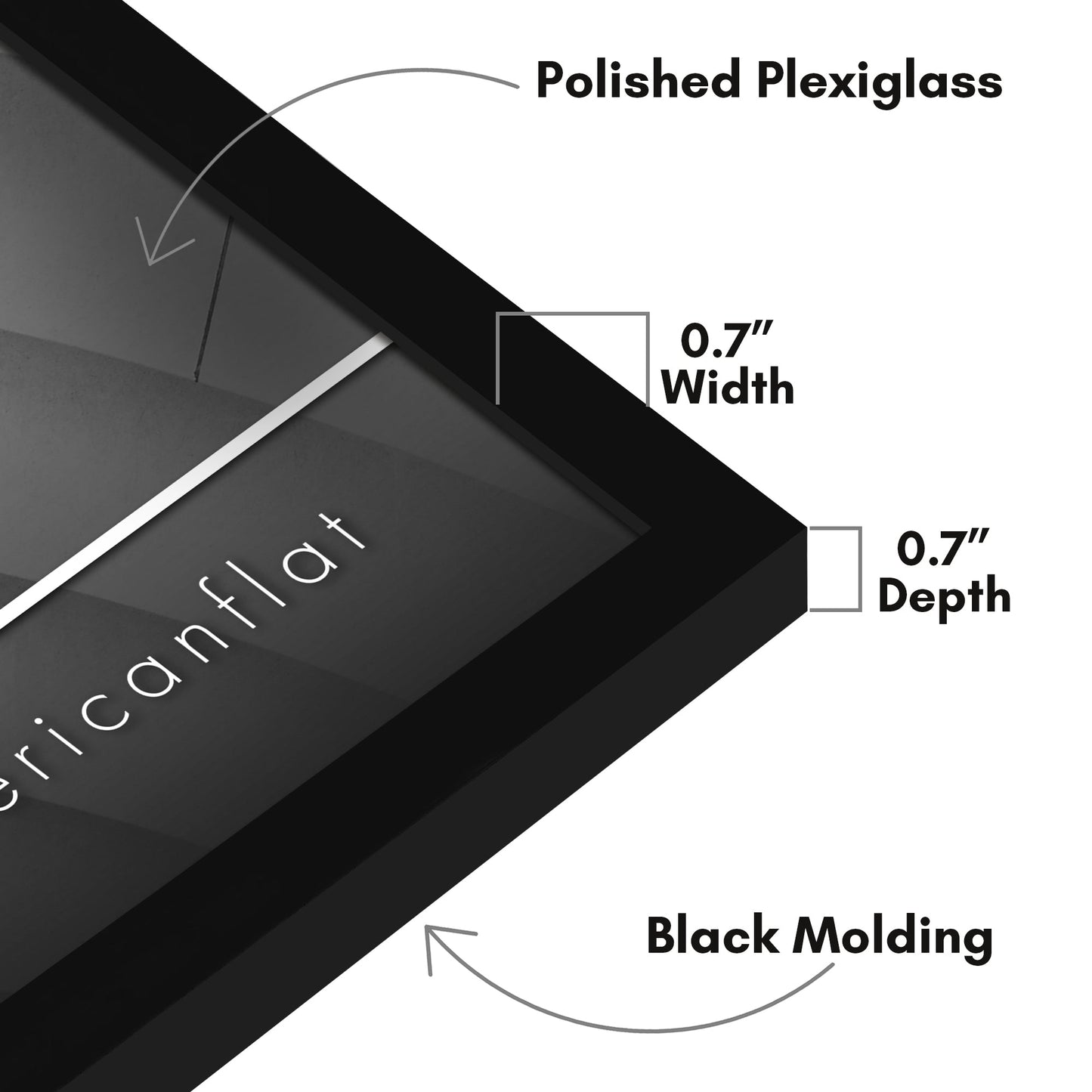 Modern Gallery Poster Frame without Mat, Black | Streamline Collection