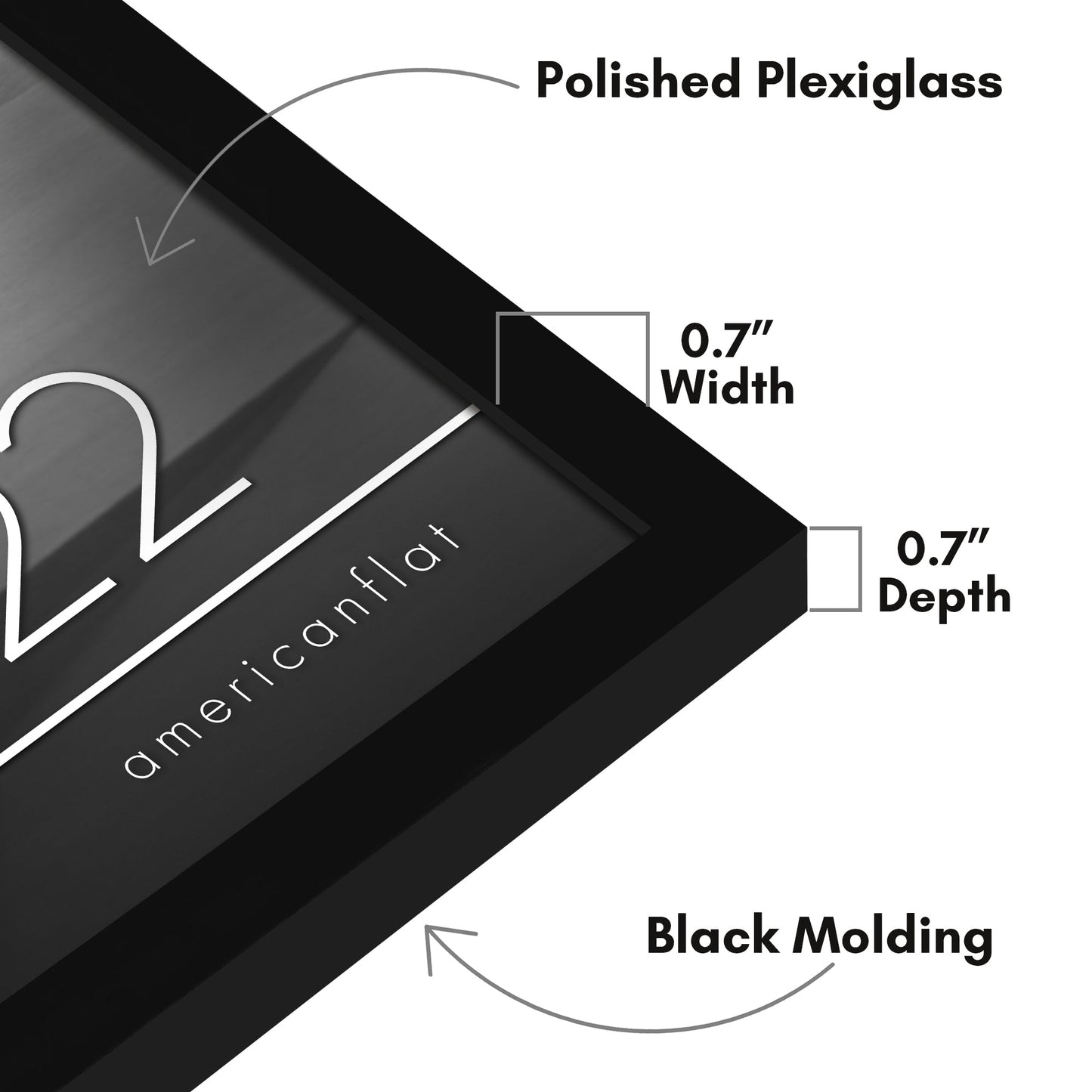 Modern Gallery Poster Frame without Mat, Black | Streamline Collection
