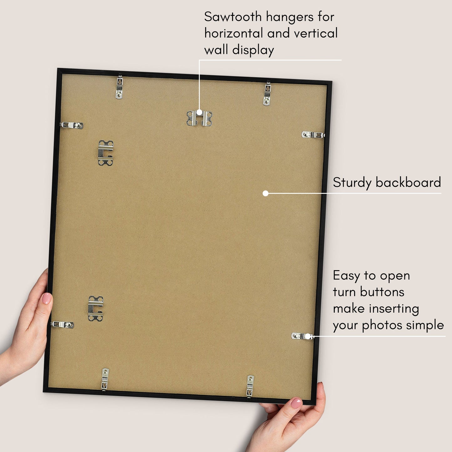 Modern Poster Frame with Thin Border | Choose Your Size