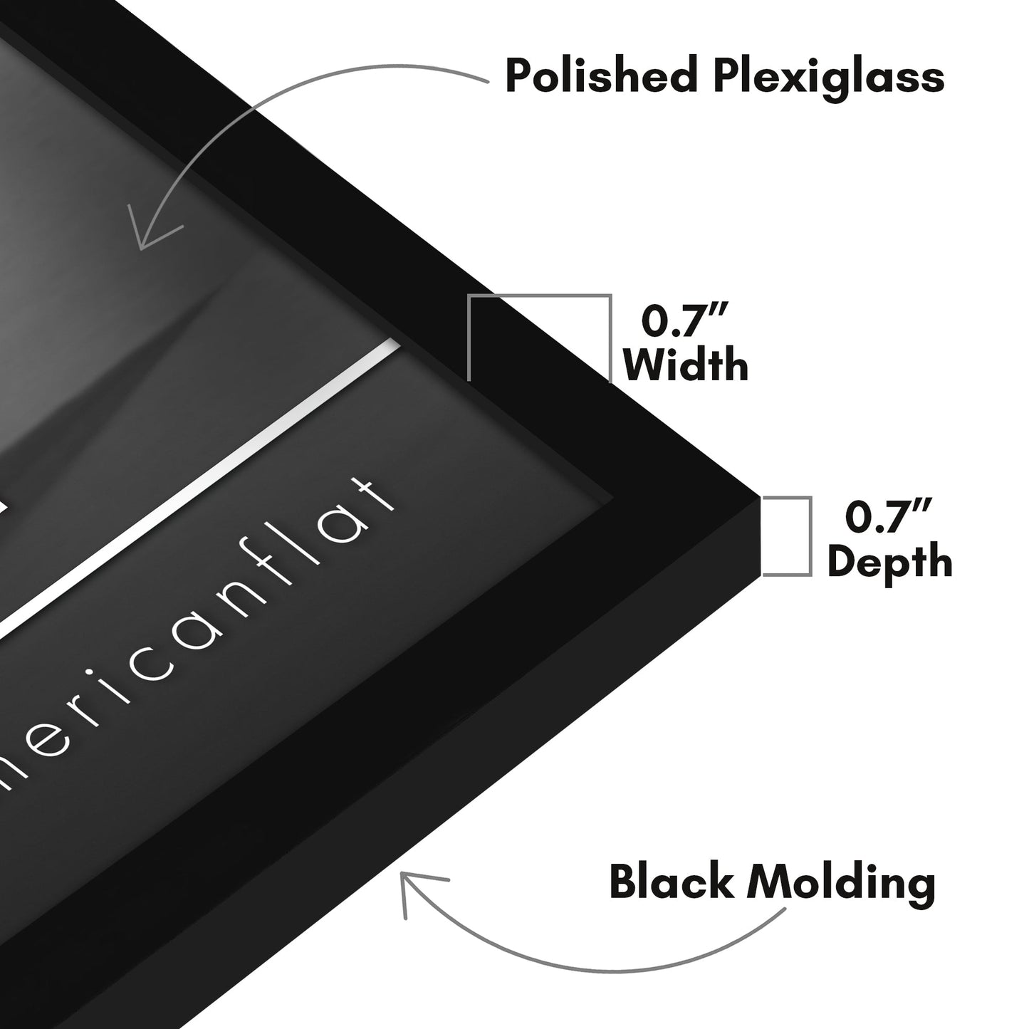 Modern Gallery Poster Frame without Mat, Black | Streamline Collection