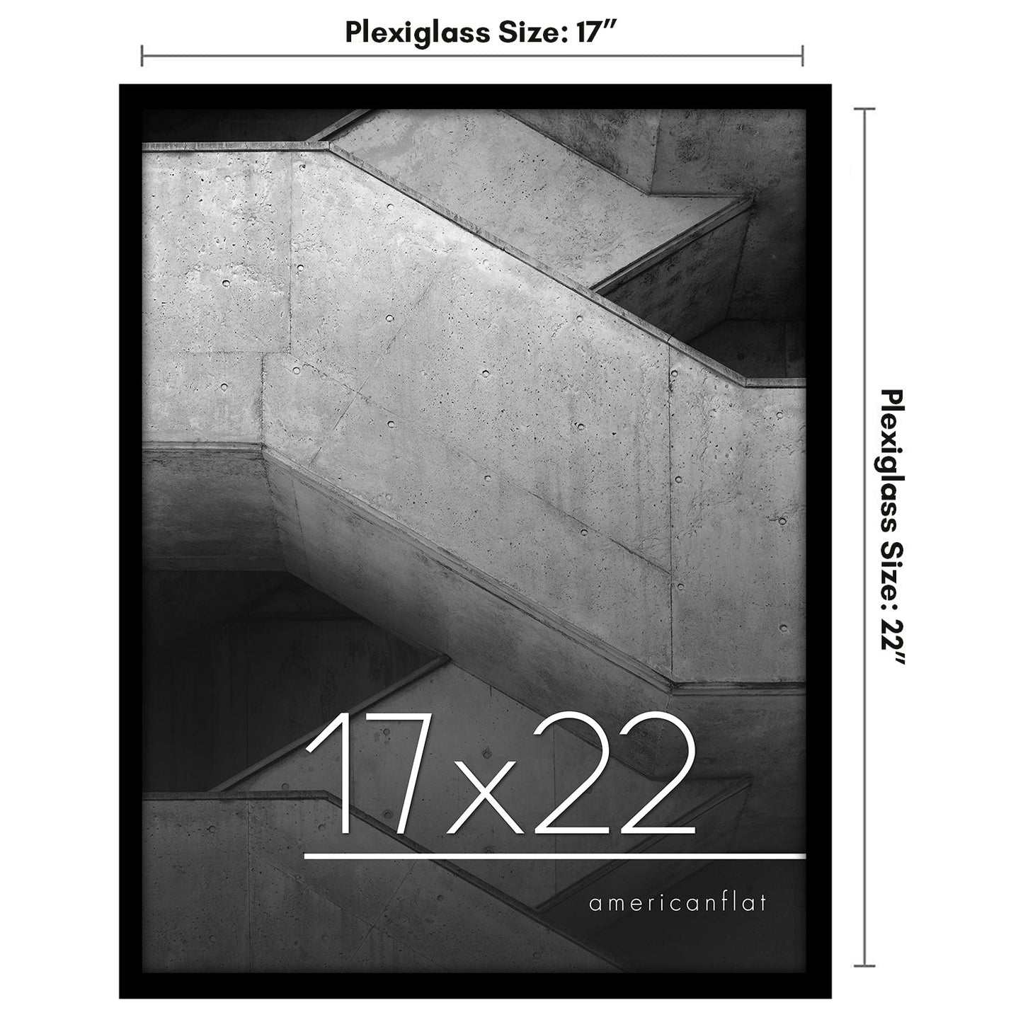 Modern Gallery Poster Frame without Mat, Black | Streamline Collection