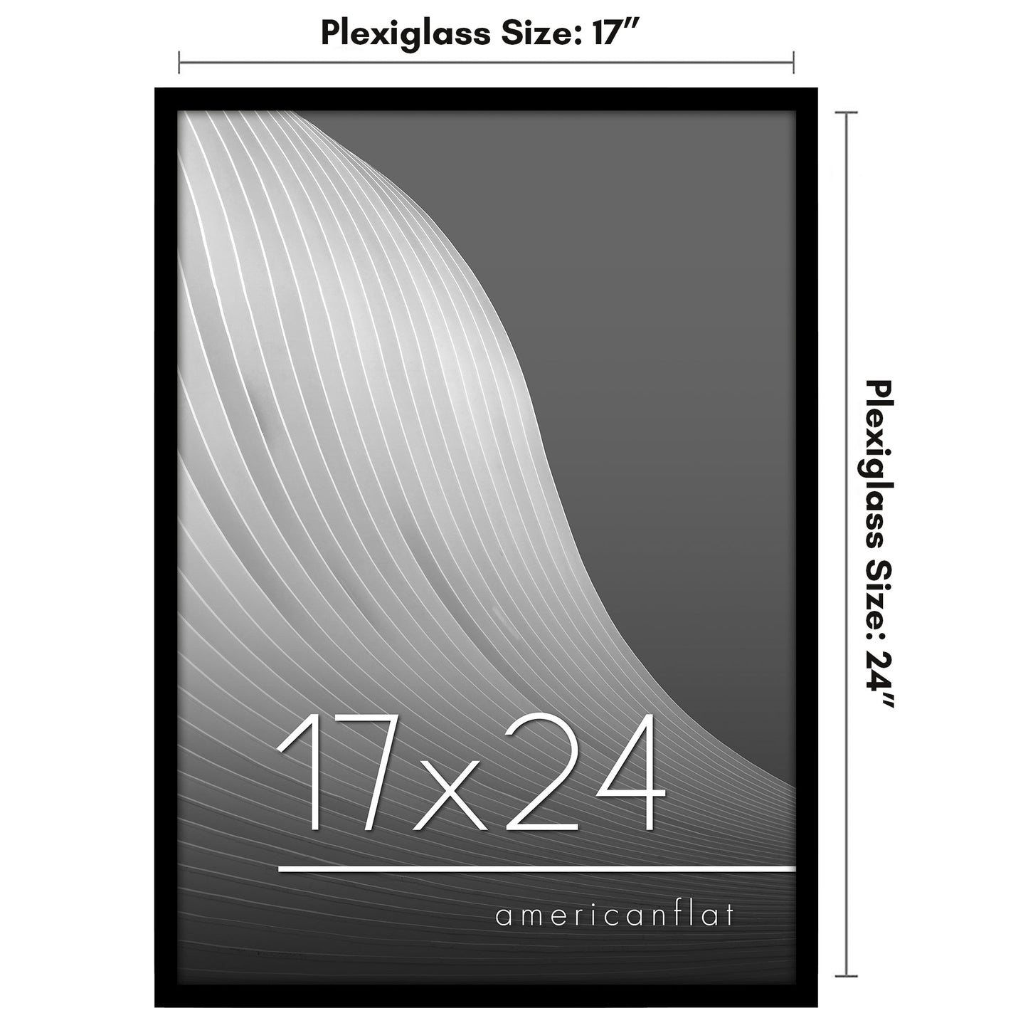 Modern Gallery Poster Frame without Mat, Black | Streamline Collection