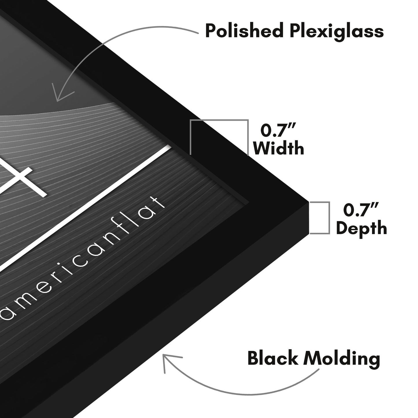 Modern Gallery Poster Frame without Mat, Black | Streamline Collection