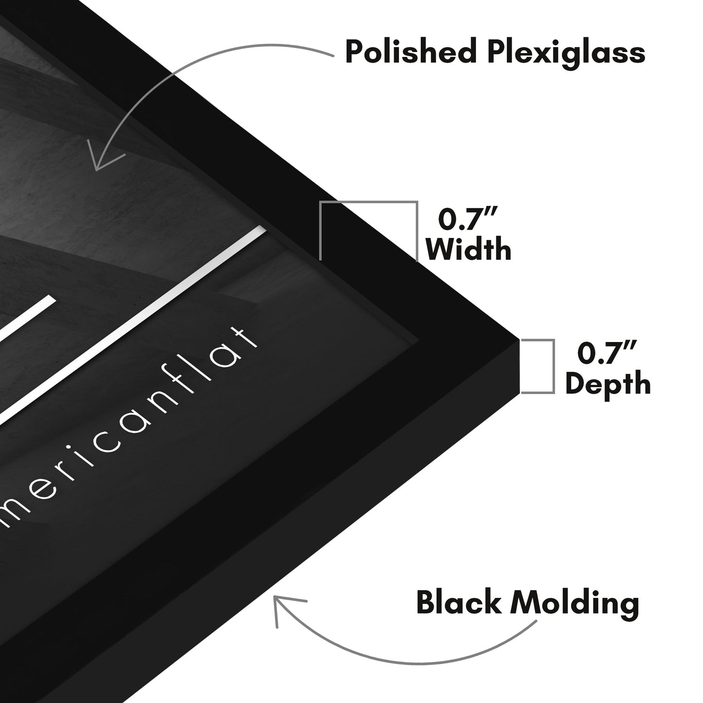 Modern Gallery Poster Frame without Mat, Black | Streamline Collection