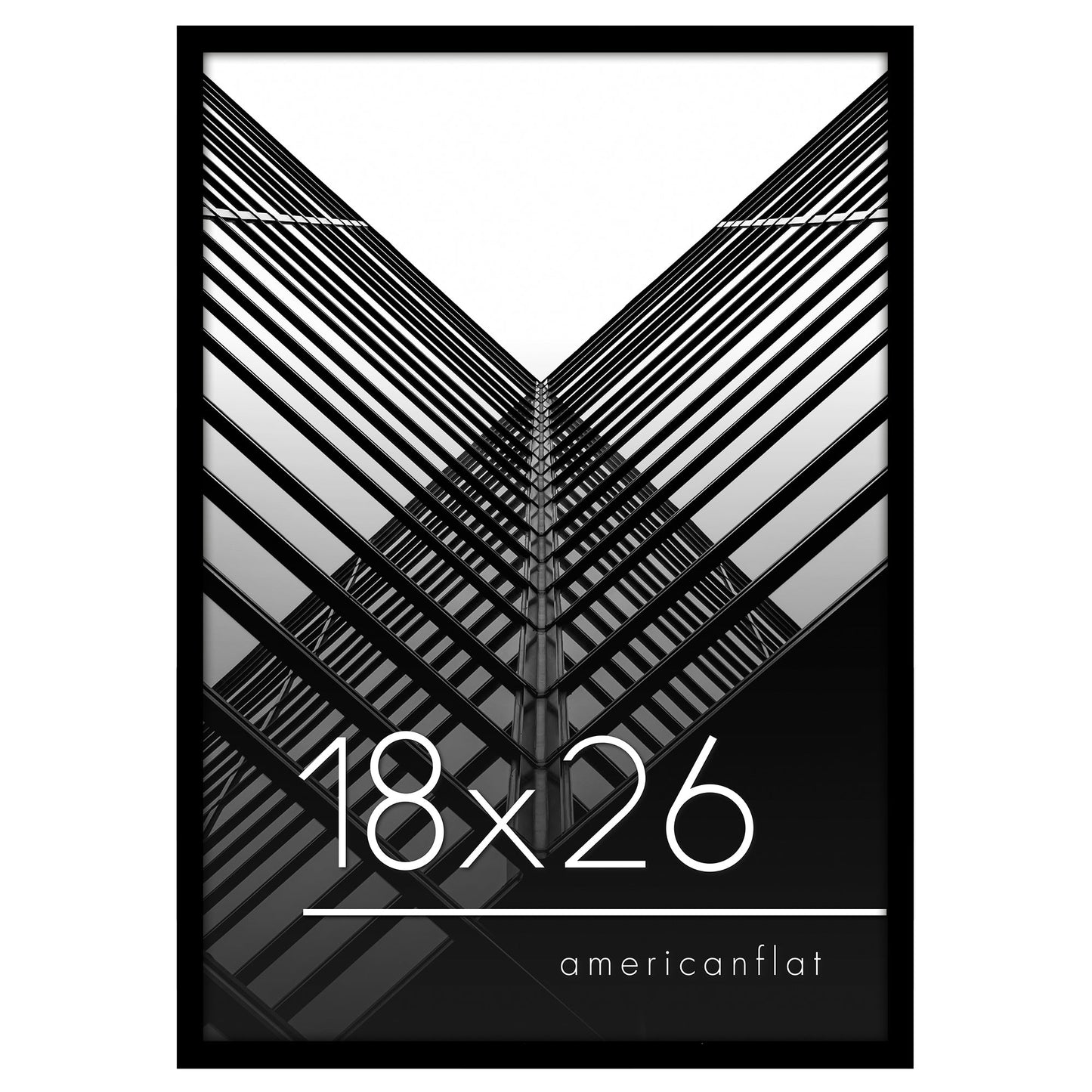 Modern Gallery Poster Frame without Mat, Black | Streamline Collection