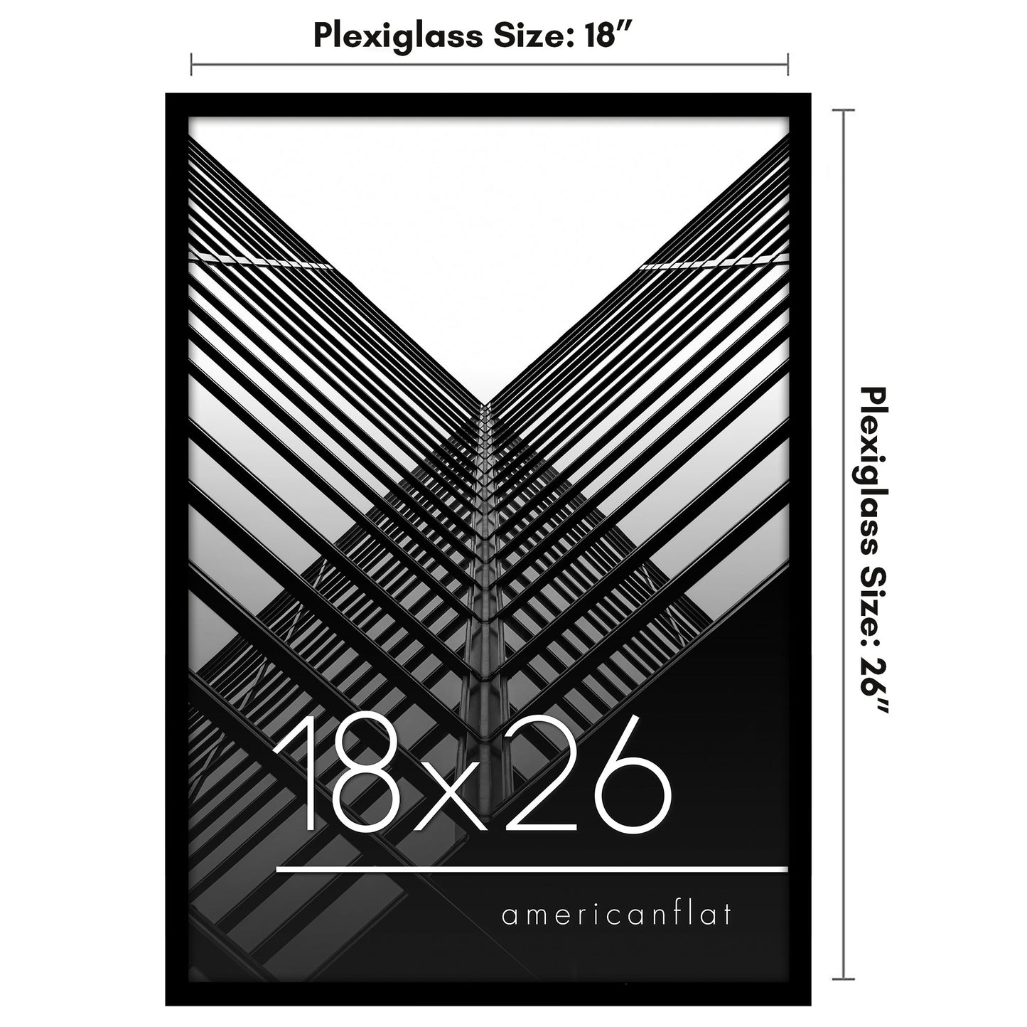 Modern Gallery Poster Frame without Mat, Black | Streamline Collection