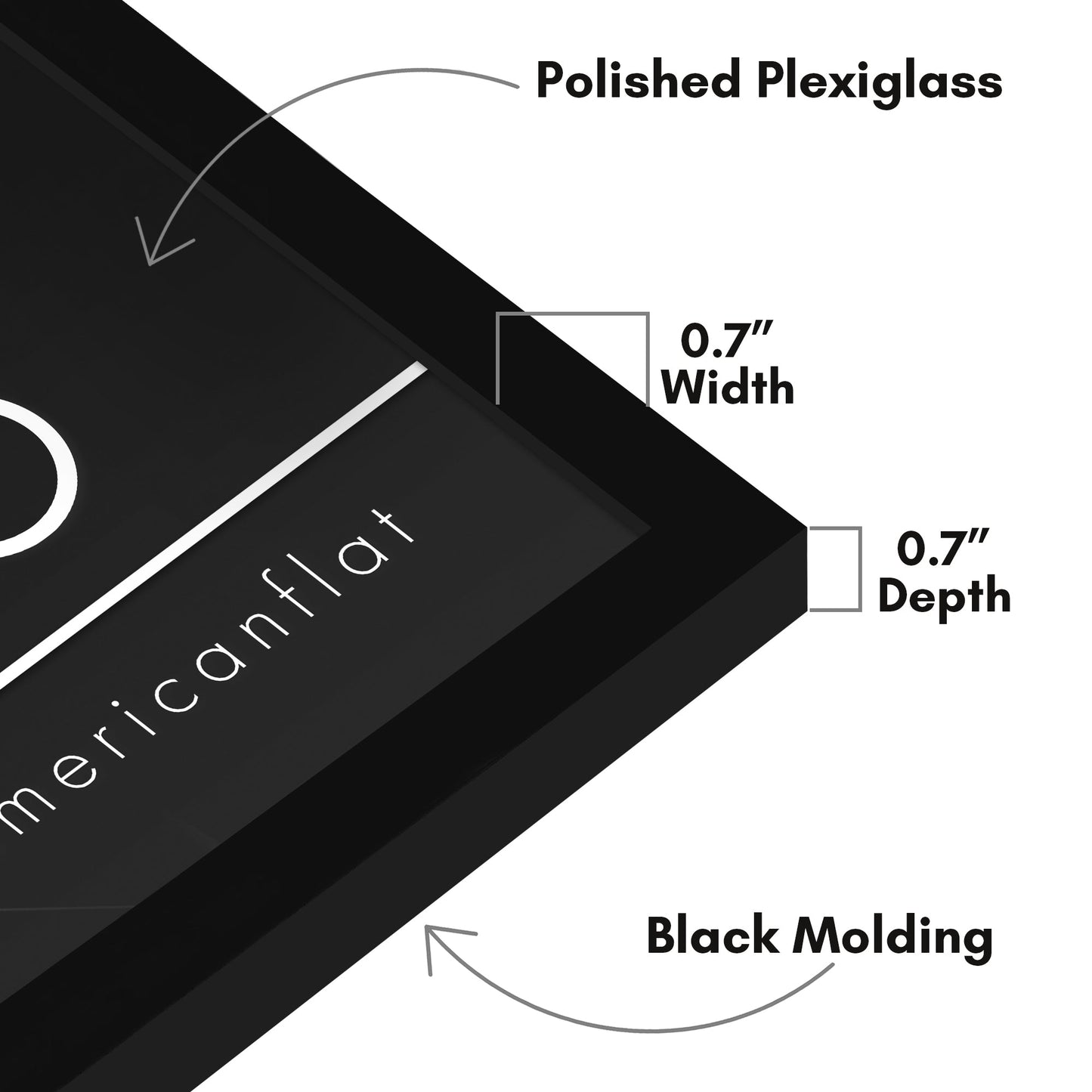 Modern Gallery Poster Frame without Mat, Black | Streamline Collection