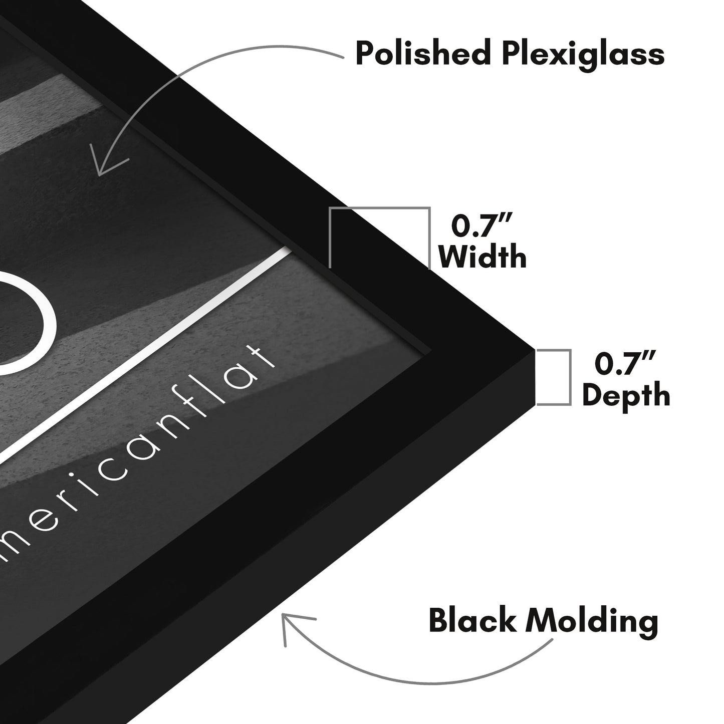 Modern Gallery Poster Frame without Mat, Black | Streamline Collection