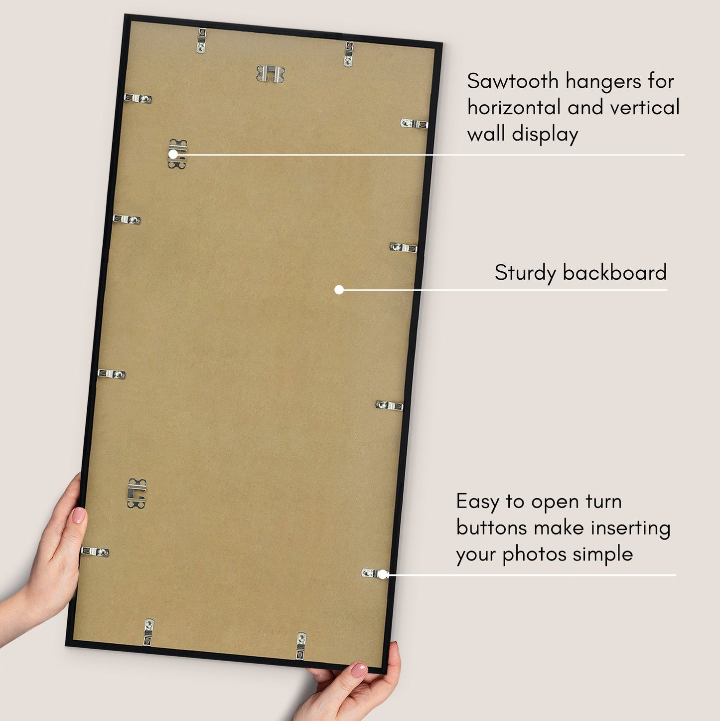 Modern Poster Frame with Thin Border | Choose Your Size