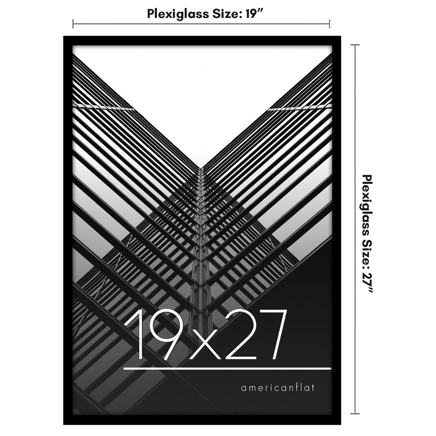 Modern Gallery Poster Frame without Mat, Black | Streamline Collection