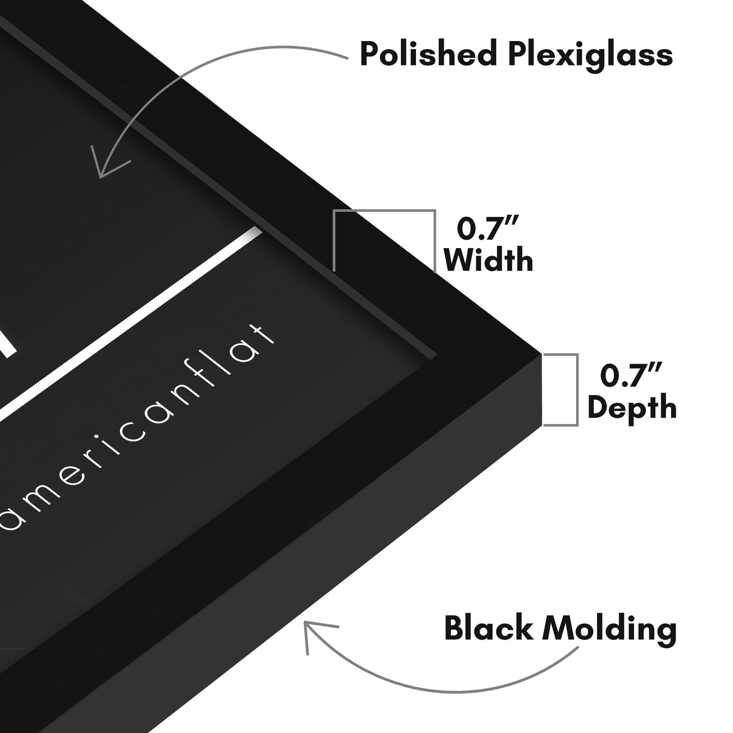 Modern Gallery Poster Frame without Mat, Black | Streamline Collection