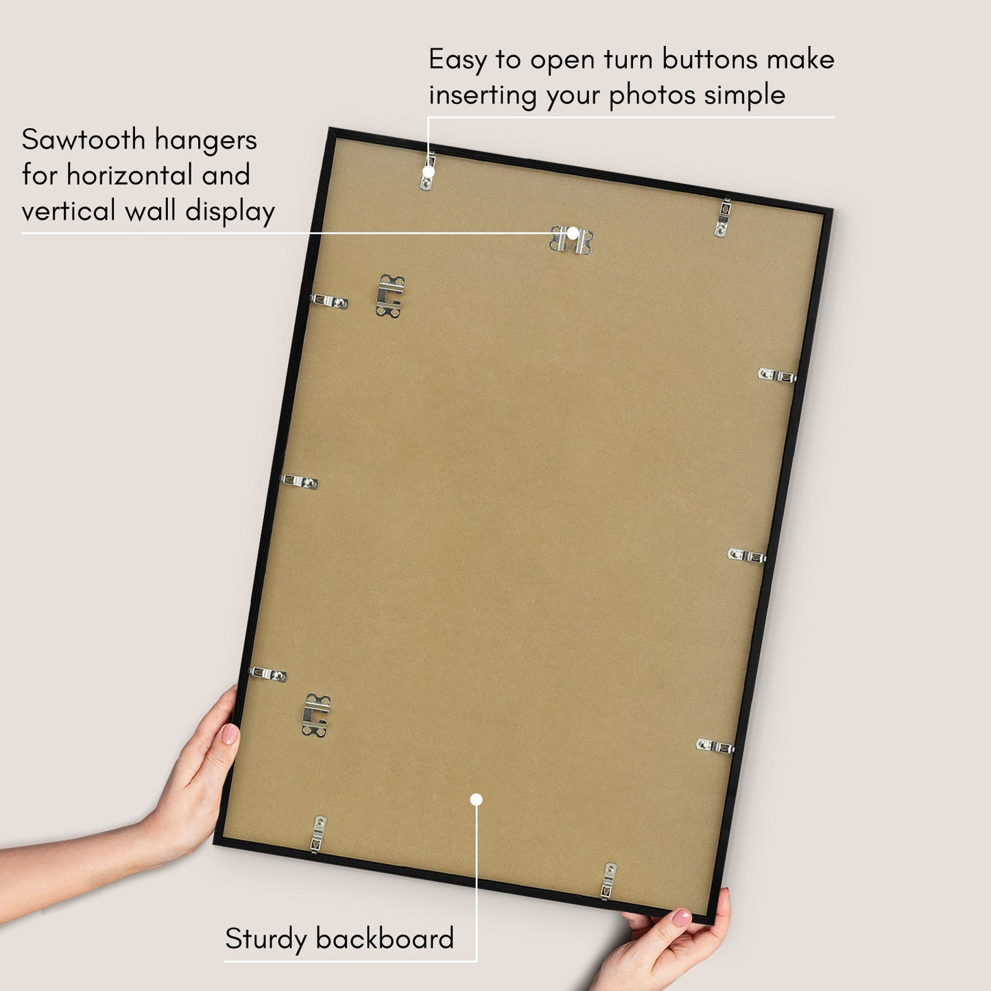 Modern Gallery Poster Frame without Mat, Black | Streamline Collection