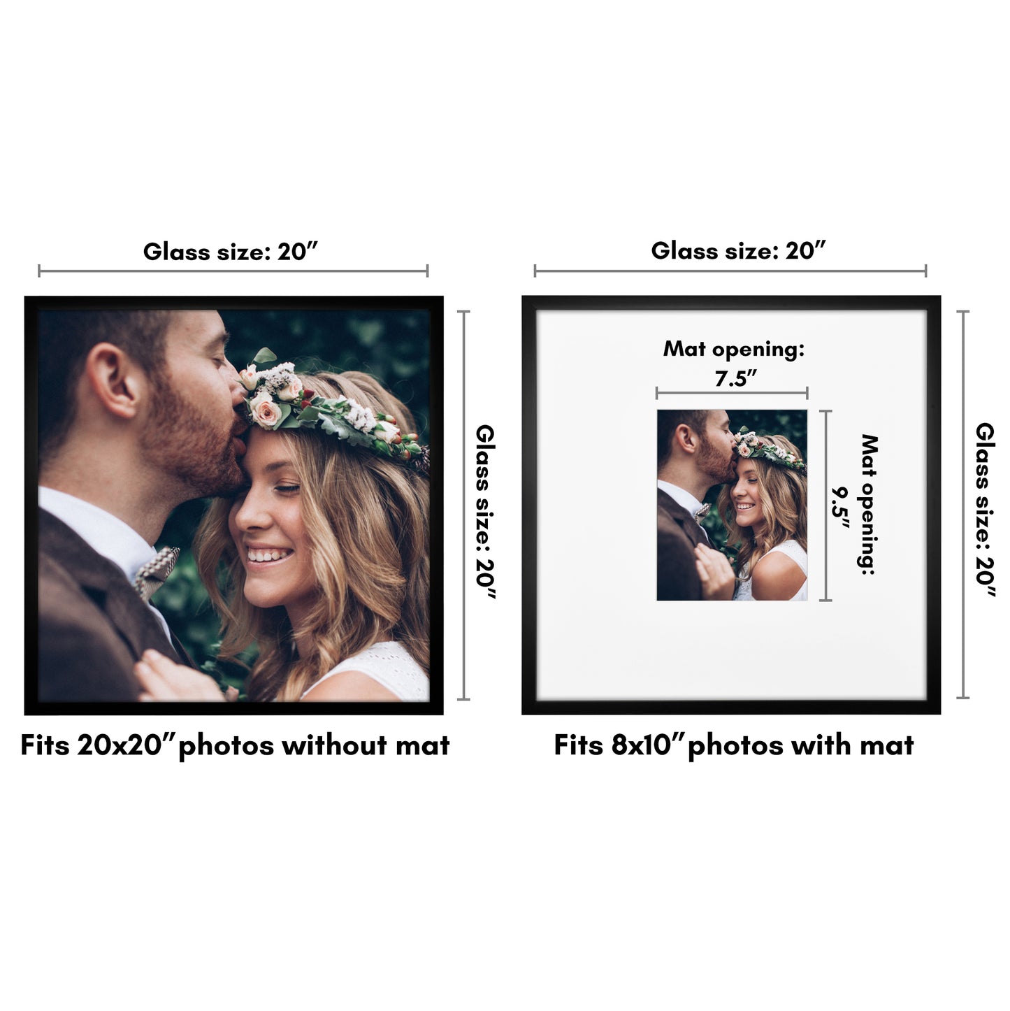 Wedding Signature Memories - Composite Wood Shatter-Resistant Glass Cover For Vertical Formats - Picture Frame