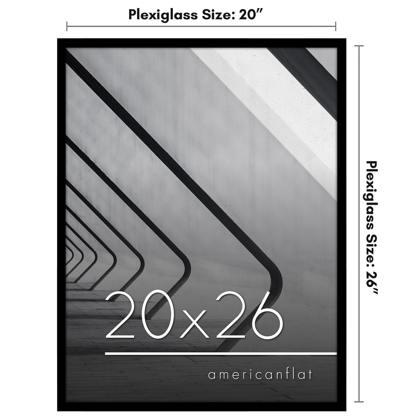 Modern Gallery Poster Frame without Mat, Black | Streamline Collection