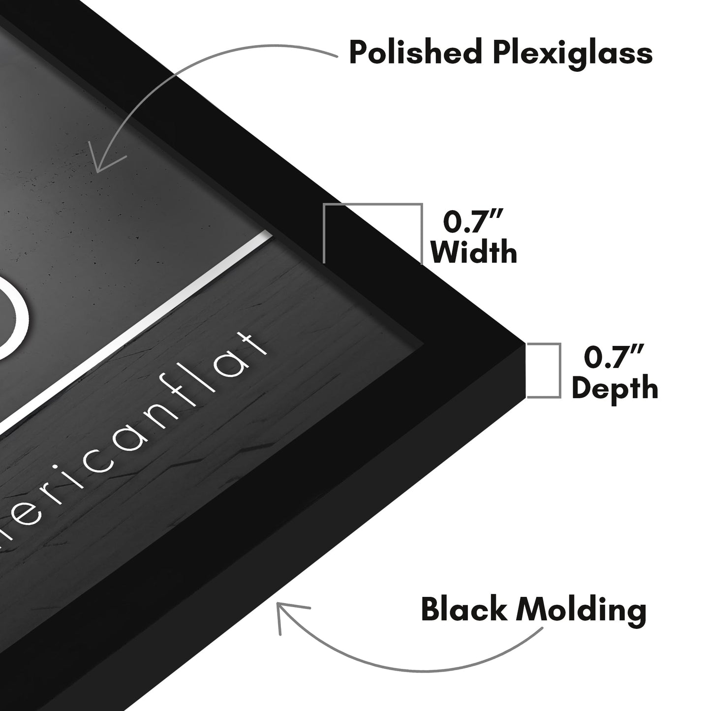 Modern Gallery Poster Frame without Mat, Black | Streamline Collection