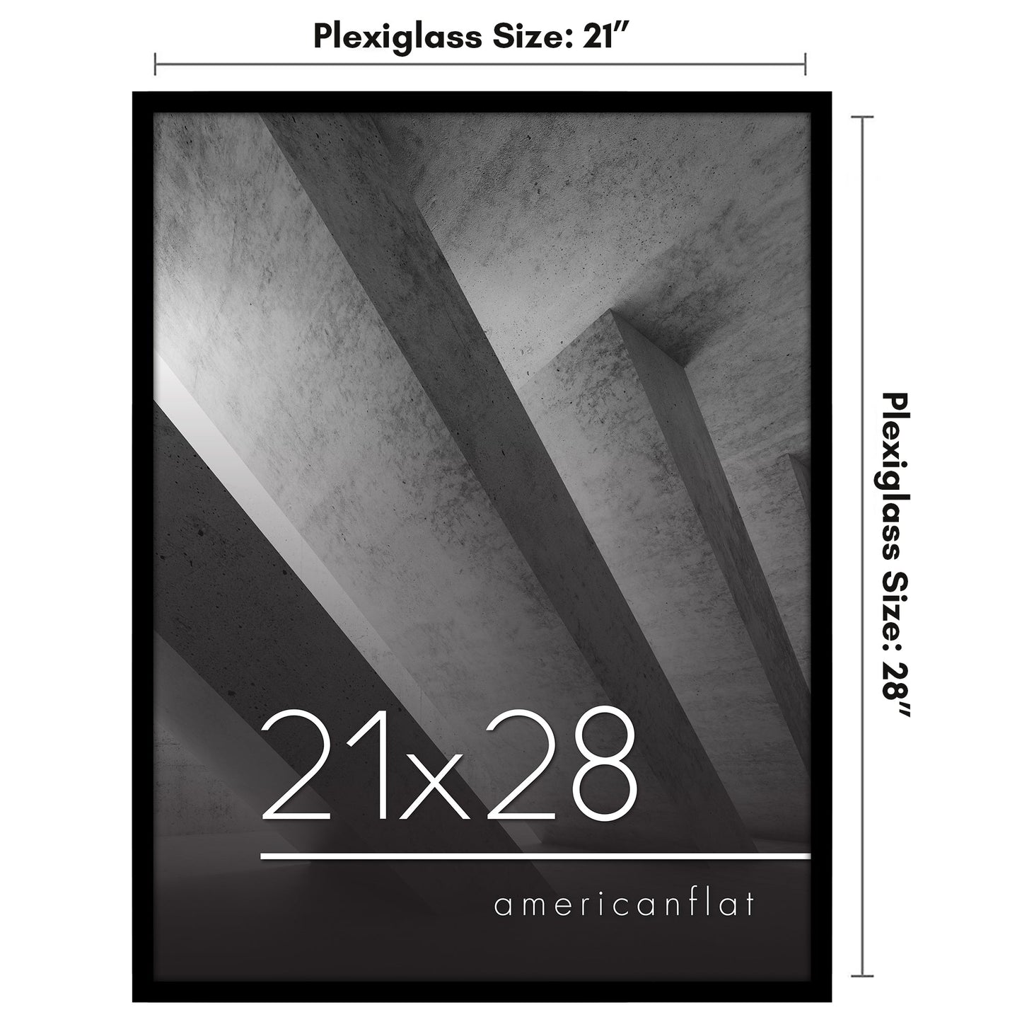 Modern Gallery Poster Frame without Mat, Black | Streamline Collection