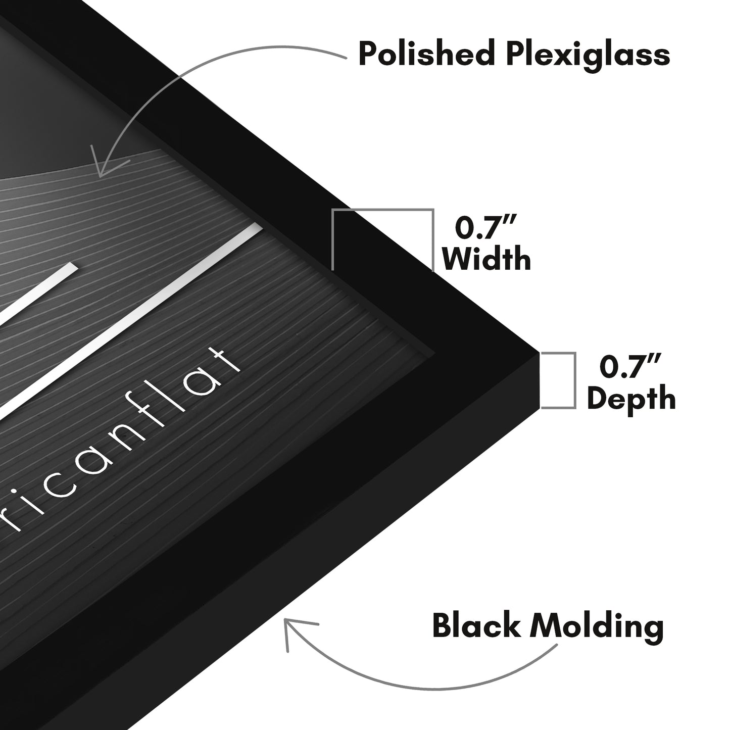 Modern Gallery Poster Frame without Mat, Black | Streamline Collection