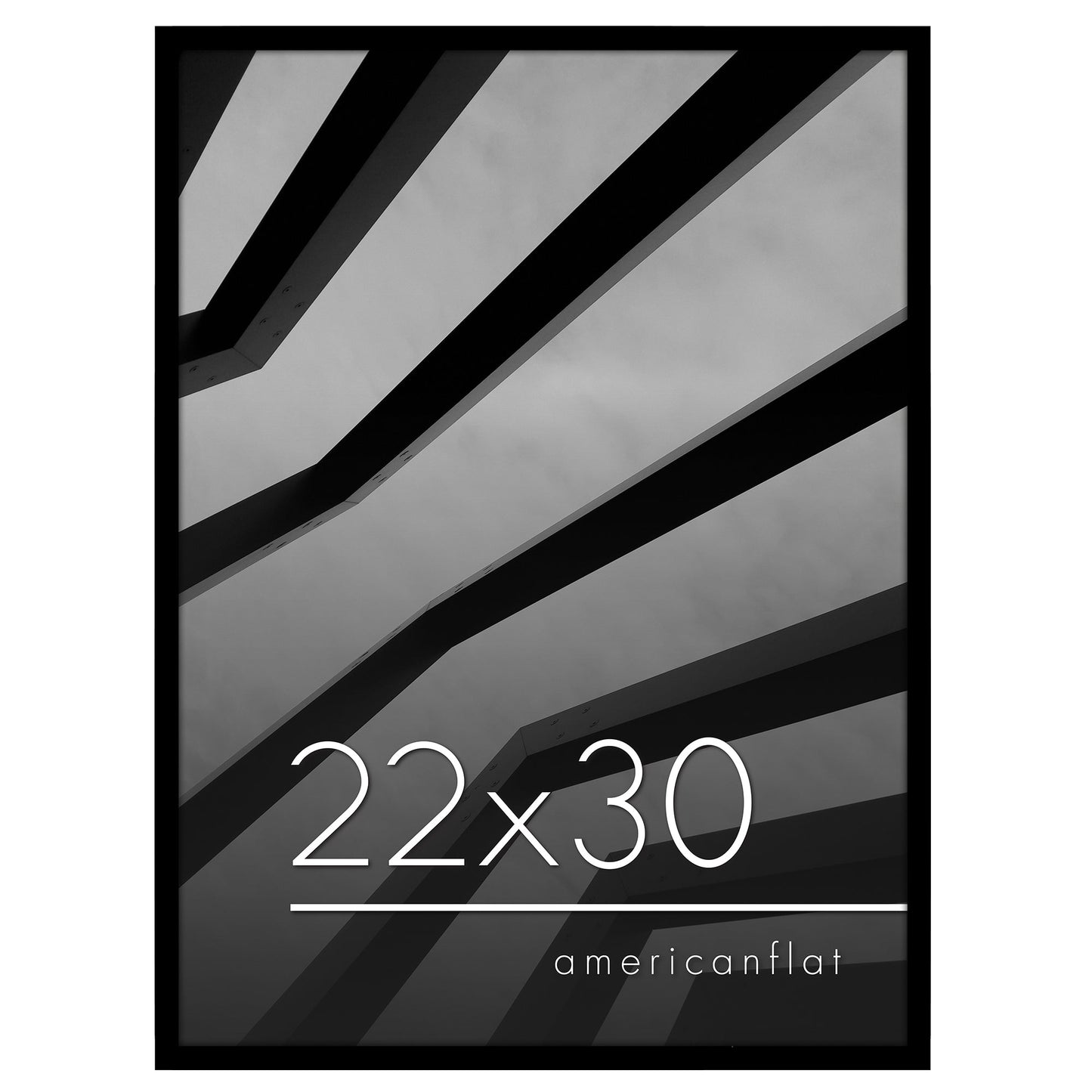 Modern Gallery Poster Frame without Mat, Black | Streamline Collection