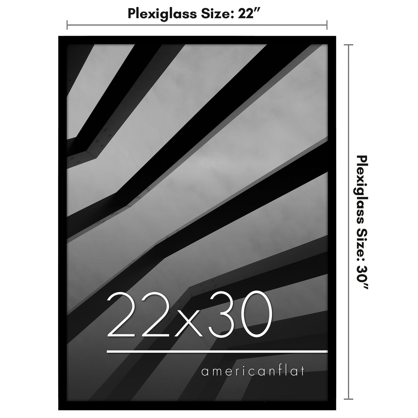 Modern Gallery Poster Frame without Mat, Black | Streamline Collection