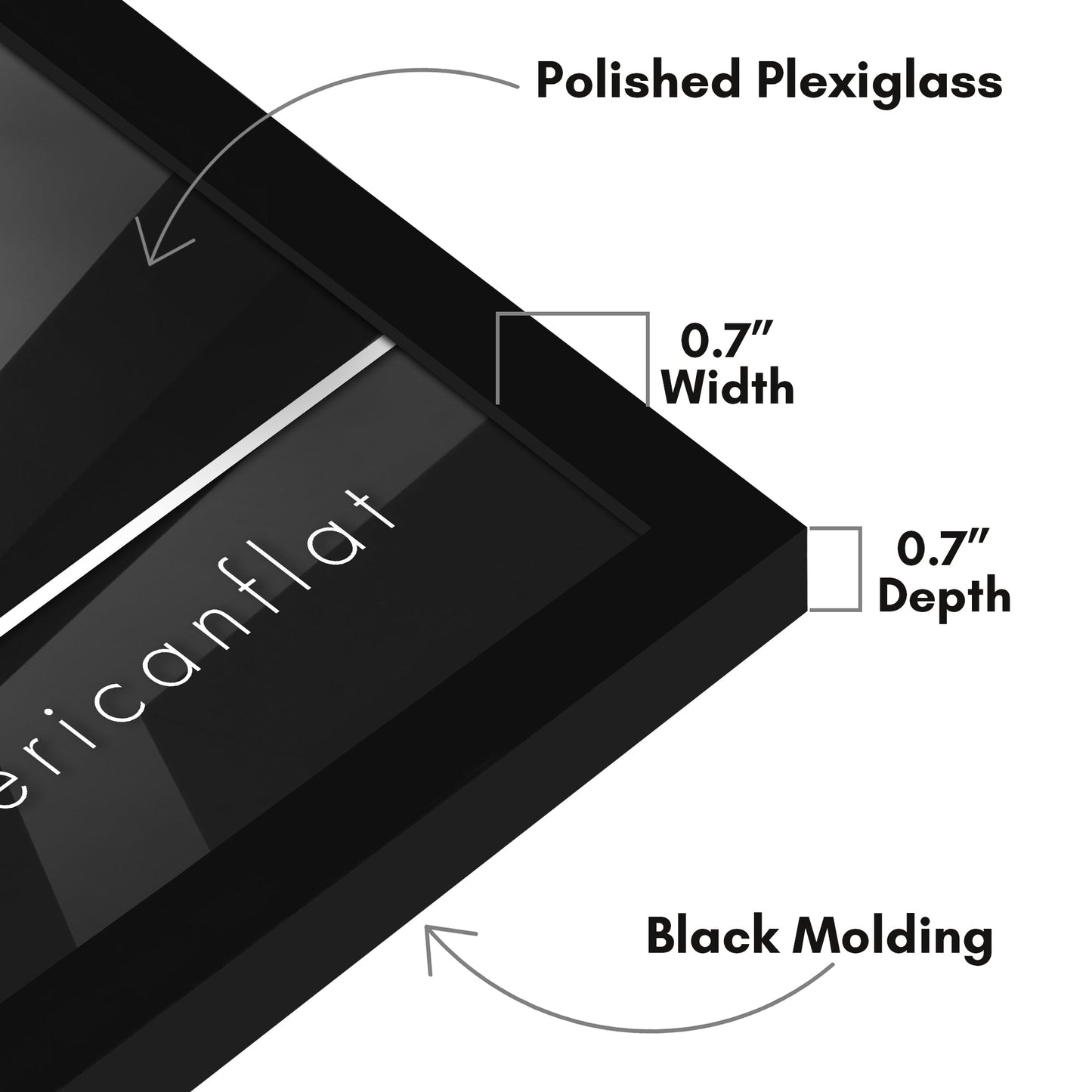 Modern Gallery Poster Frame without Mat, Black | Streamline Collection