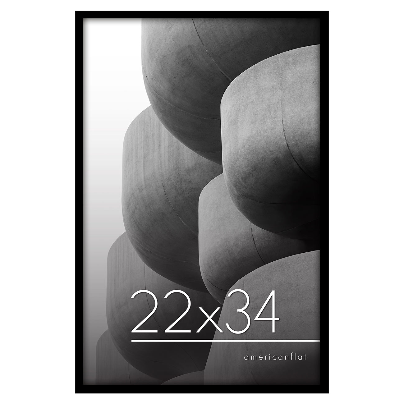 Modern Gallery Poster Frame without Mat, Black | Streamline Collection