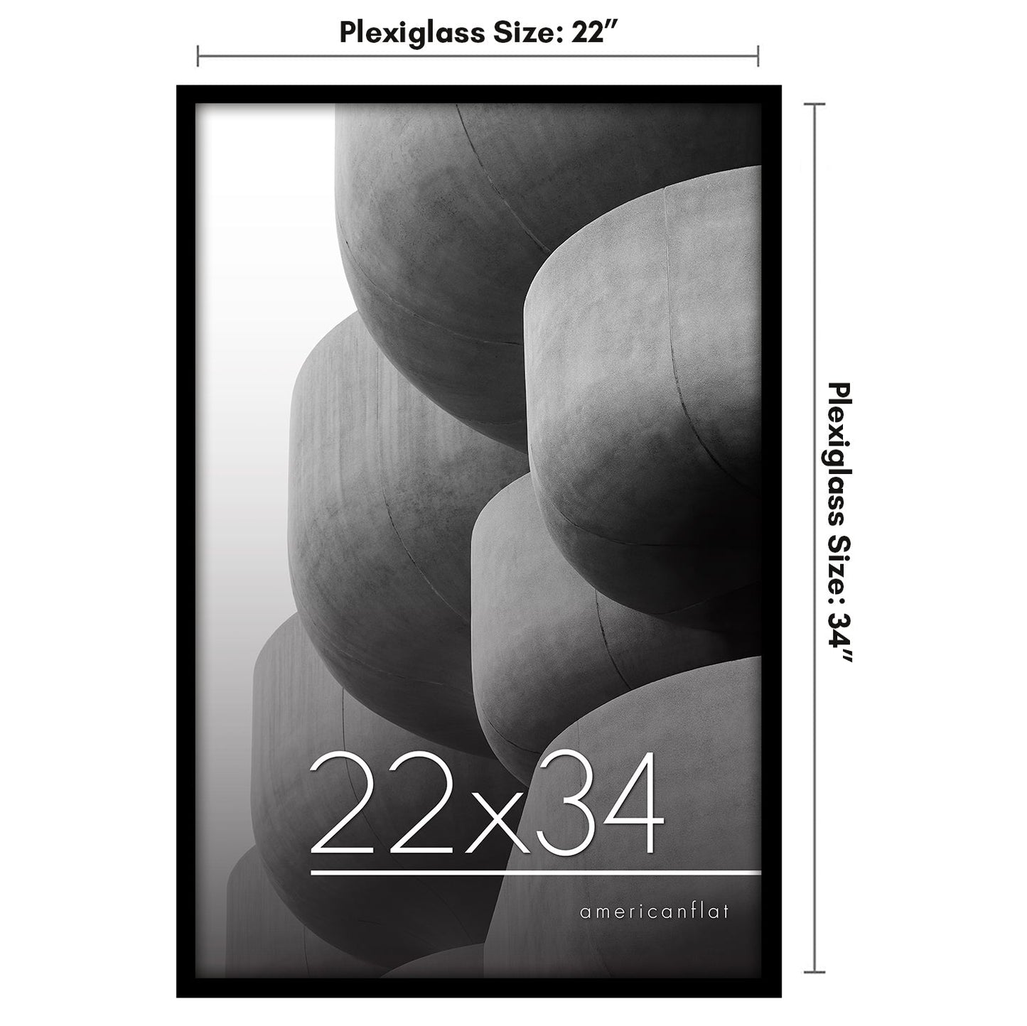 Modern Gallery Poster Frame without Mat, Black | Streamline Collection